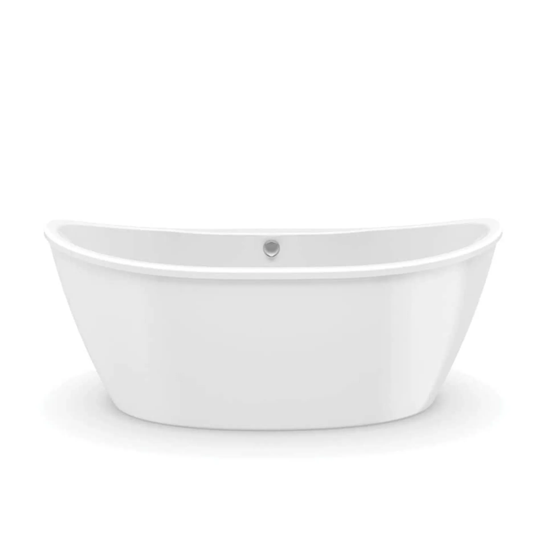 Delsia 66 in. L x 36 in. W x 26.5 in. H 2-Piece Oval AcrylX Applied Acrylic Freestanding Bathtub, Center Drain, in White with 15.5-inch Soaking Depth