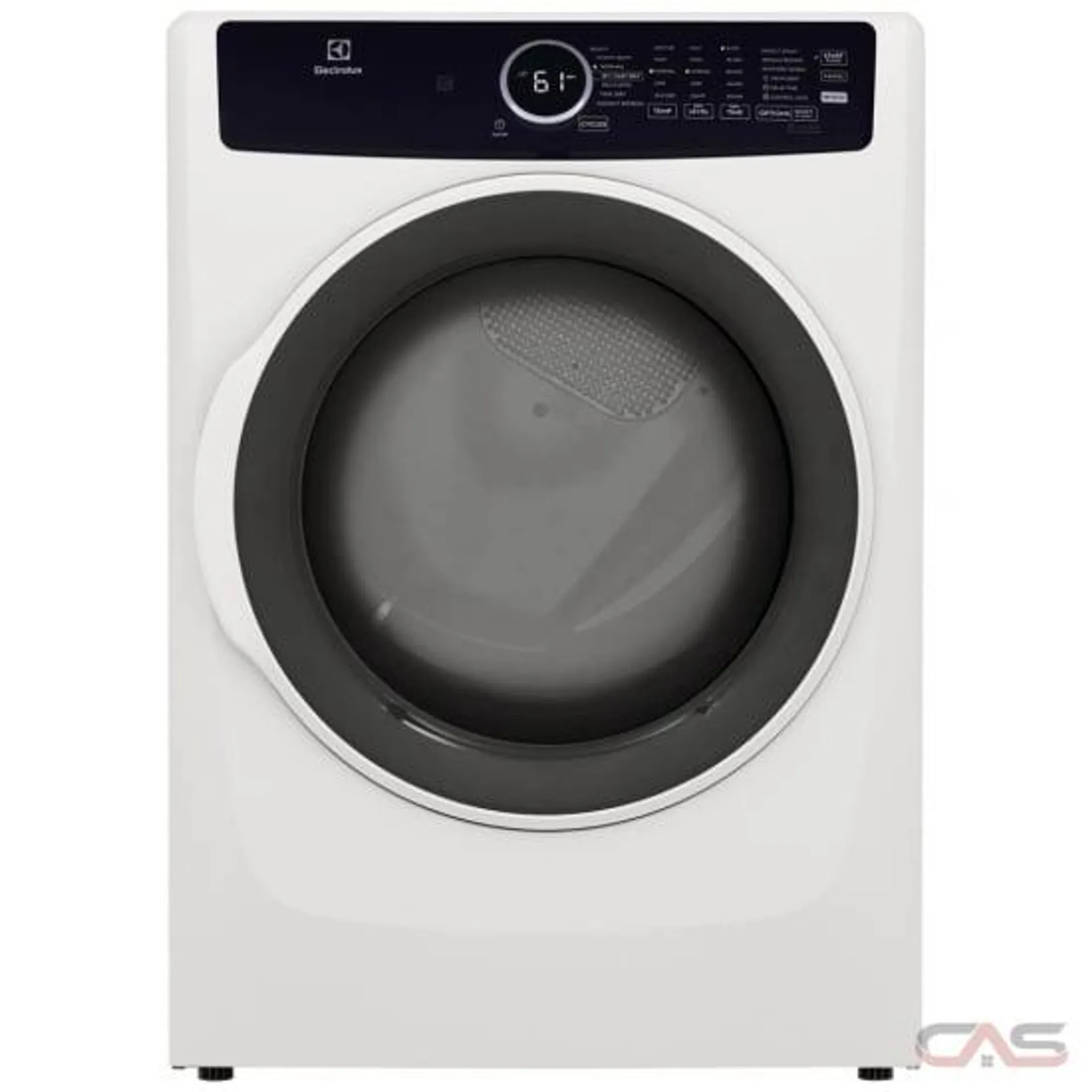 Electrolux ELFG7437AW Dryer, 27 inch Width, Gas, 8.0 cu. ft. Capacity, Steam Clean, 5 Temperature Settings, Stackable, Steel Drum, White colour