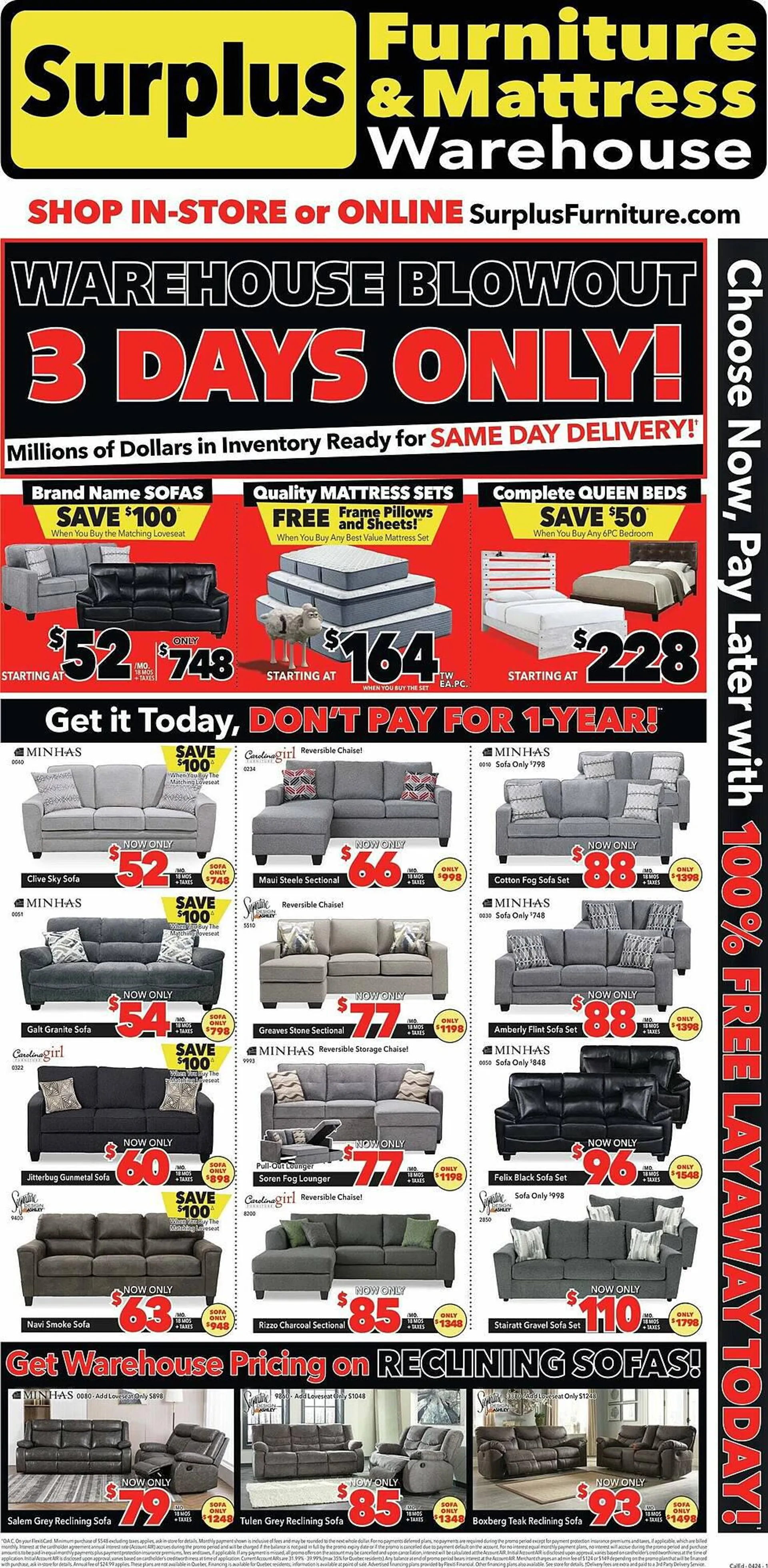 Surplus Furniture flyer from April 1 to April 8 2024 - flyer page 