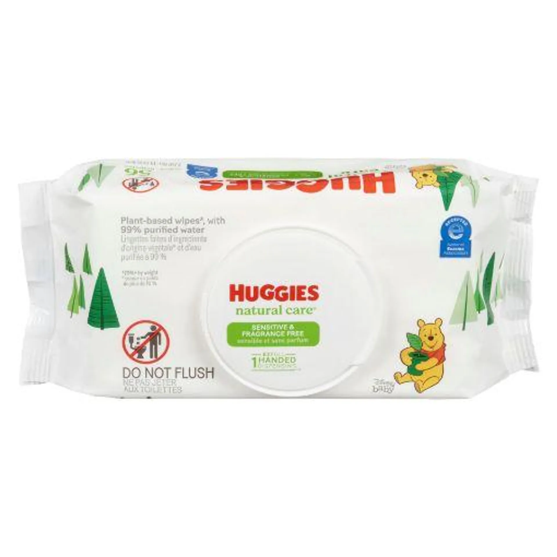 HUGGIES NATURAL CARE FRAGRANCE FREE BABY WIPES SOFT PACK 56S