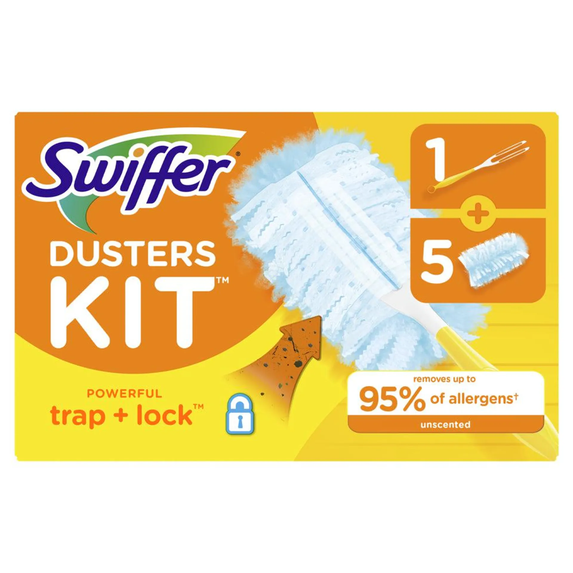 Swiffer 180 Dusters Starter Kit, Unscented, 5 Pack