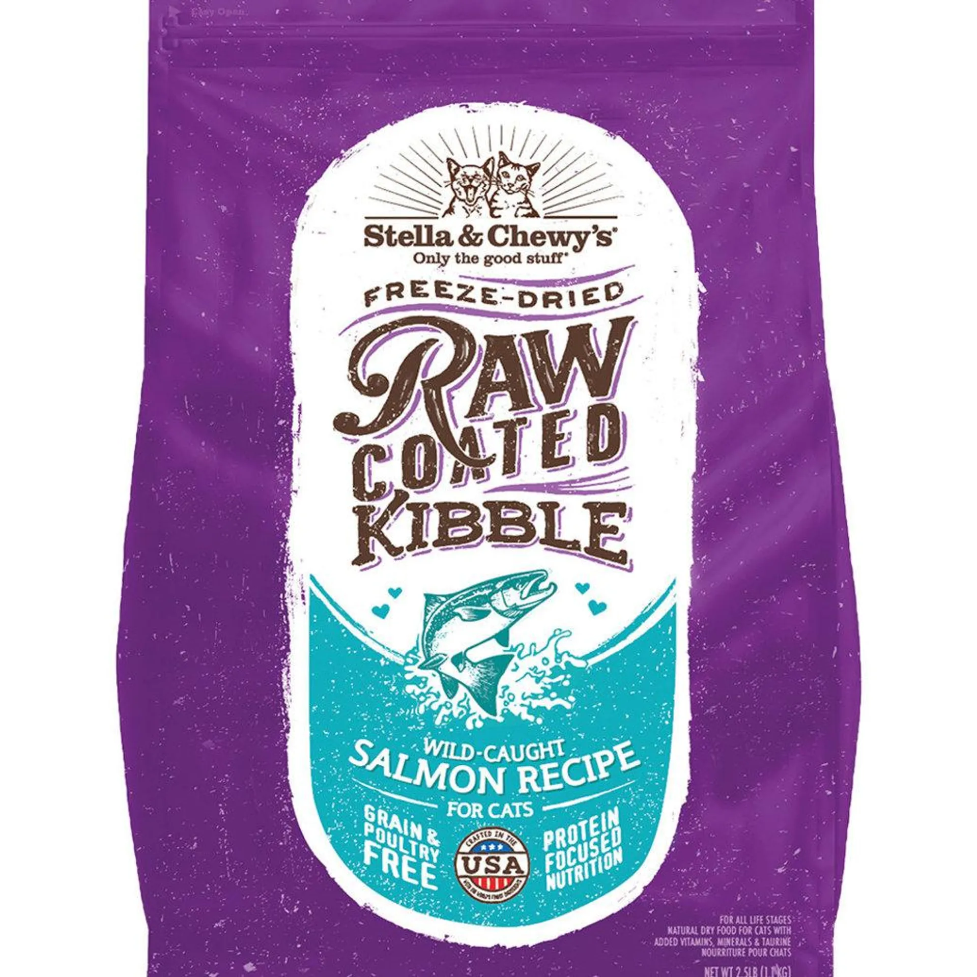 Stella & Chewy's, Cat Raw Coated Kibble, Wild-Caught Salmon Recipe