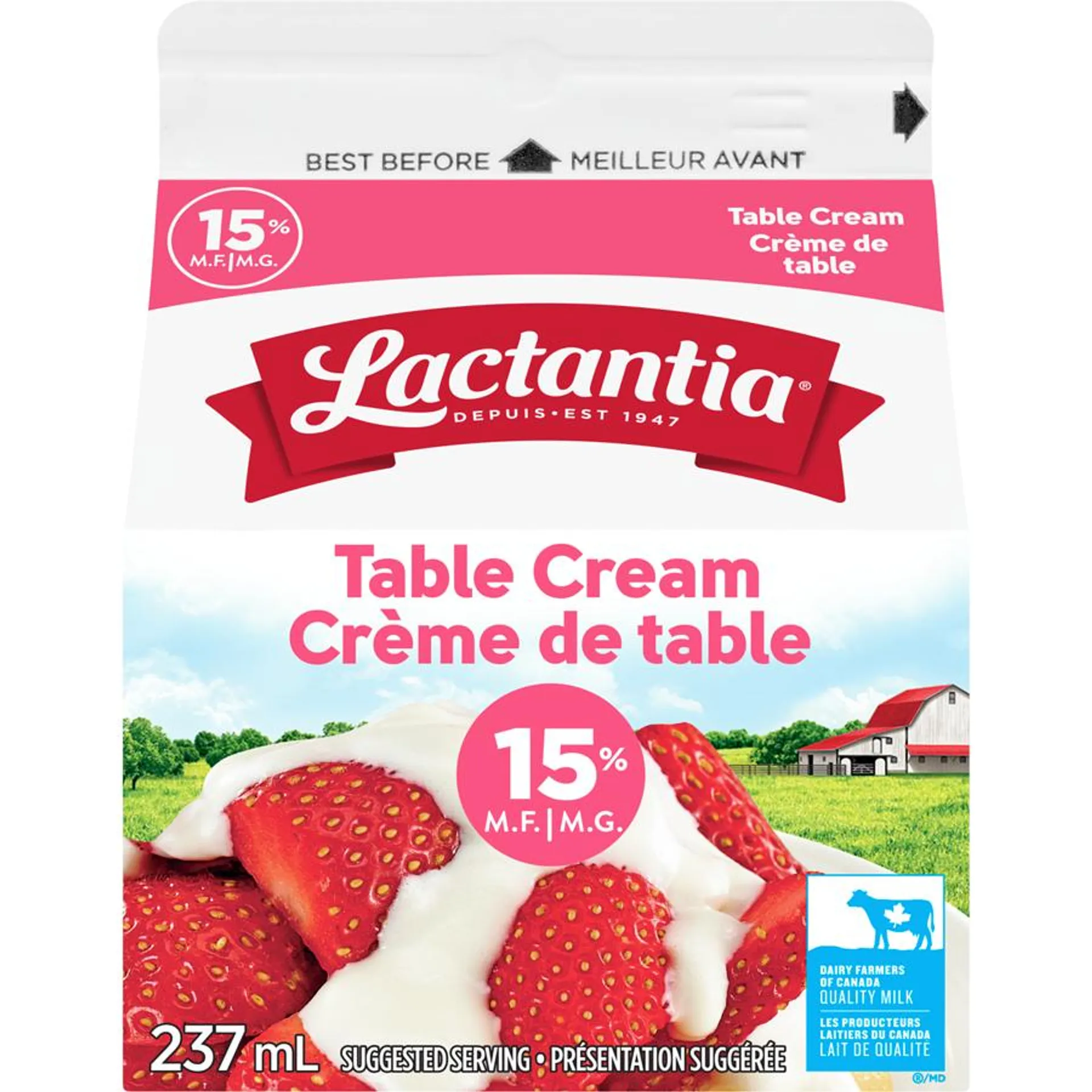 Crème de table 15 %