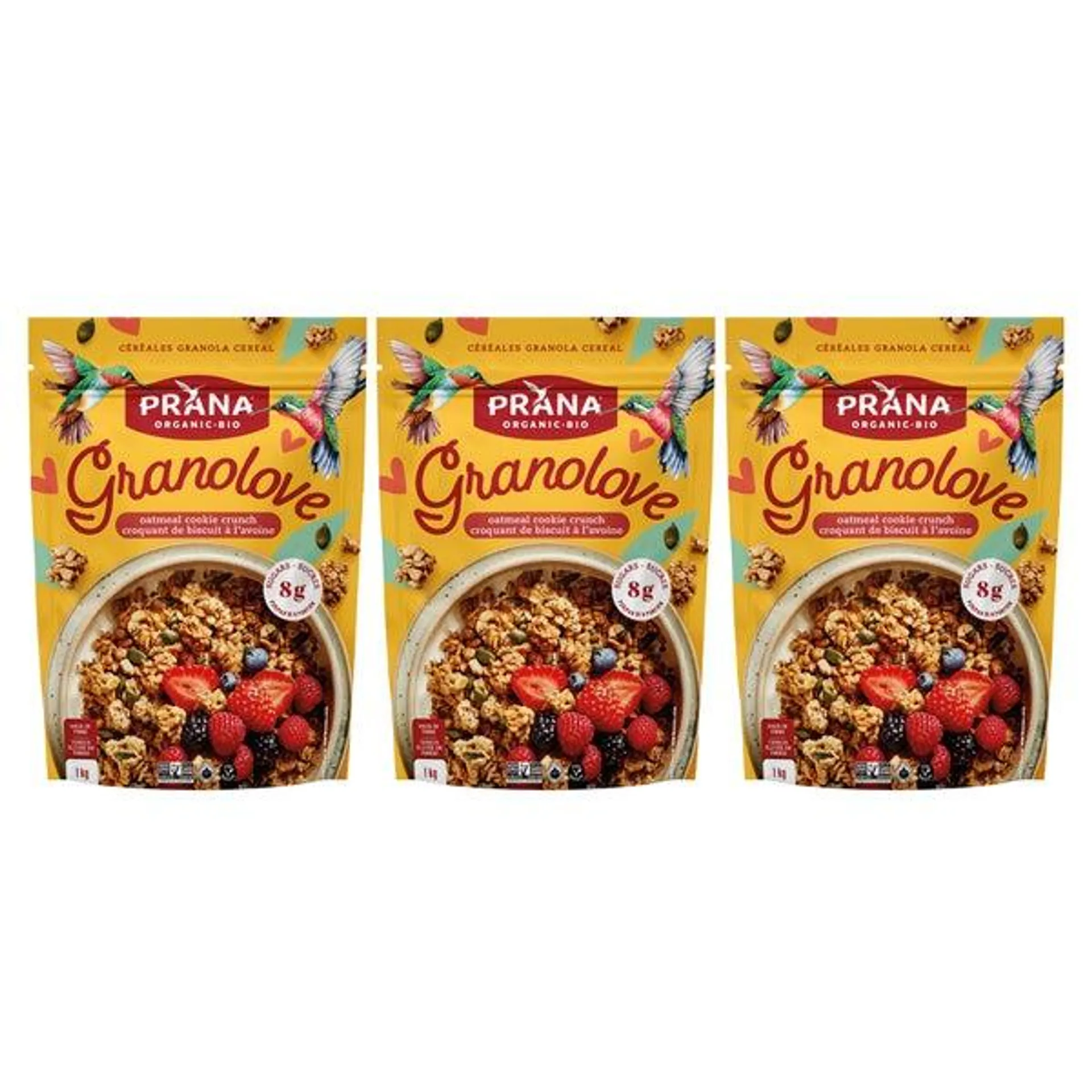 Prana Granolove Oatmeal Cookie Crunch Organic Granola, 3 × 1 kg