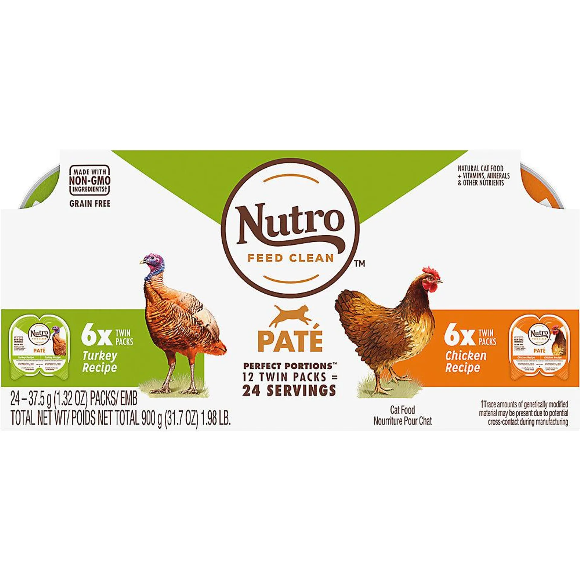 Nutro Perfect Portions Pate Adult Wet Cat Food - Grain Free , Variety Pack, 12 Count