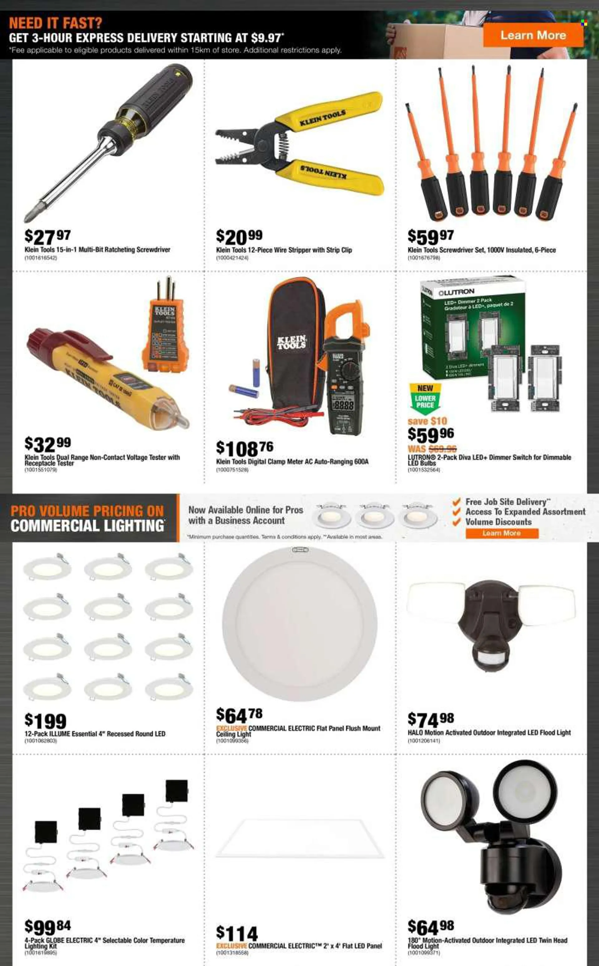 The Home Depot Flyer - August 04, 2022 - August 17, 2022 - Sales products - bulb, LED bulb, stool, ceiling lamp, floodlight, lighting, screwdriver, screwdriver set. Page 5.