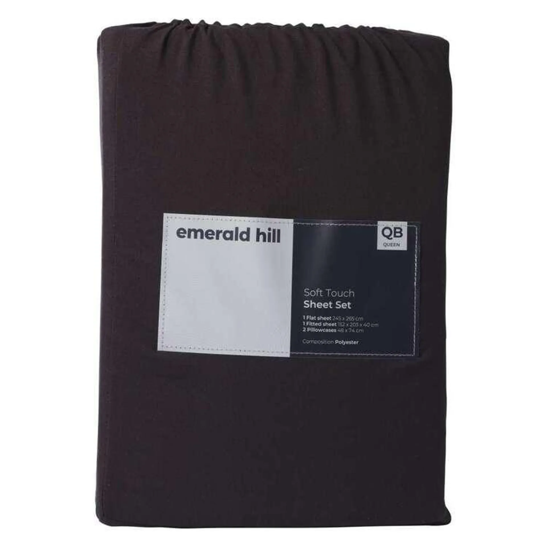 Emerald Hill Washed Microfibre Sheet Set Charcoal