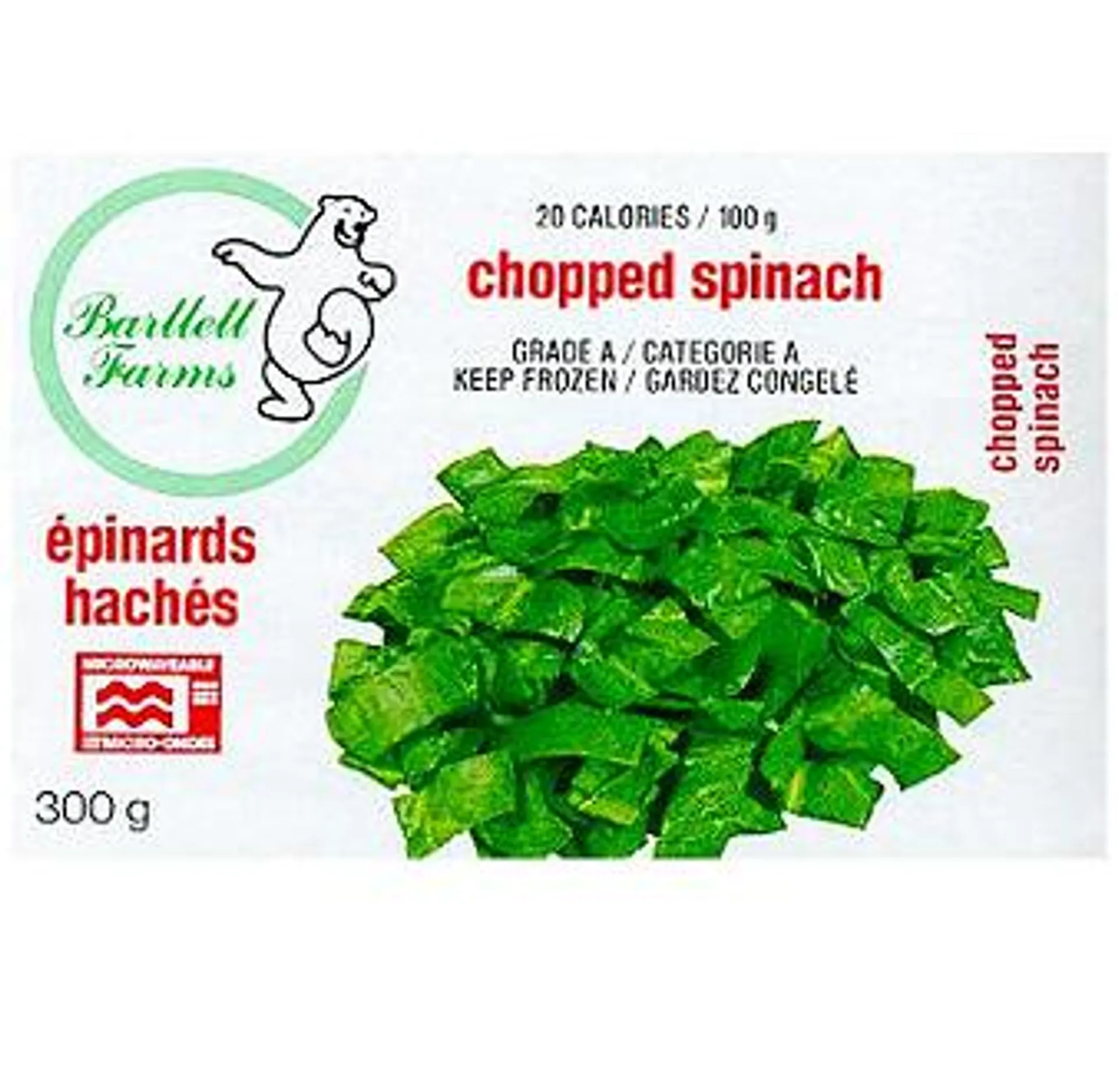 Bartlett Farm chopped spinach - 300g