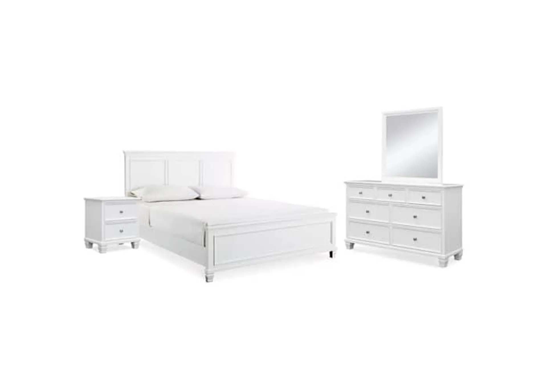 Fortman 6 Piece Panel Bedroom - White - King