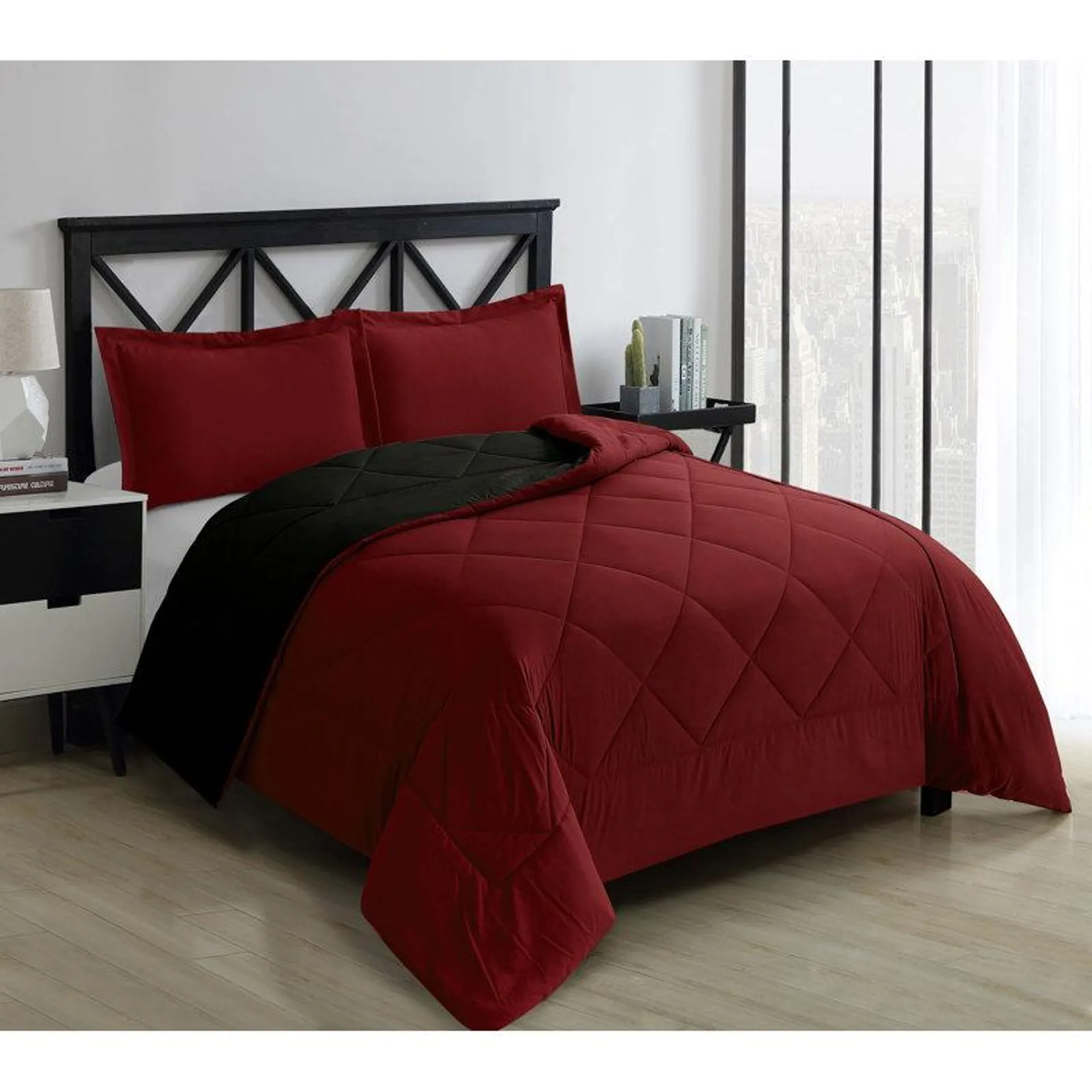 1800 Series Reversible Down-Alternative Comforter Set