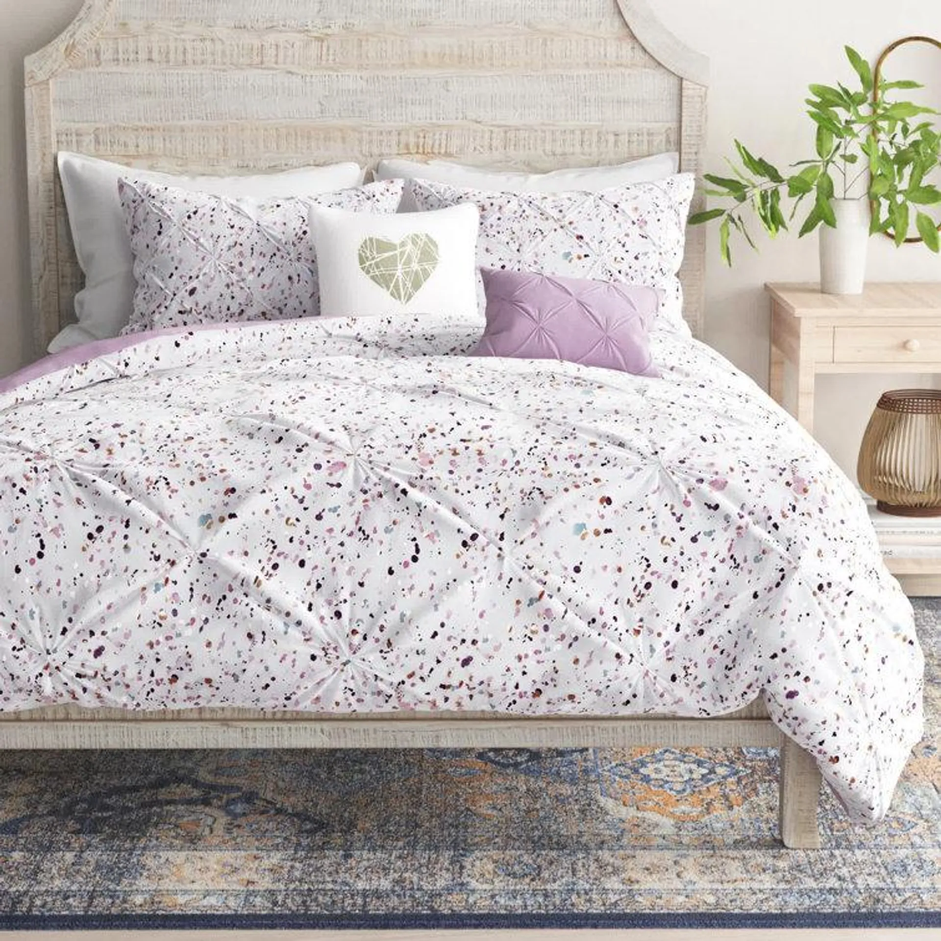 Sara Metallic Print Pintuck Comforter Set