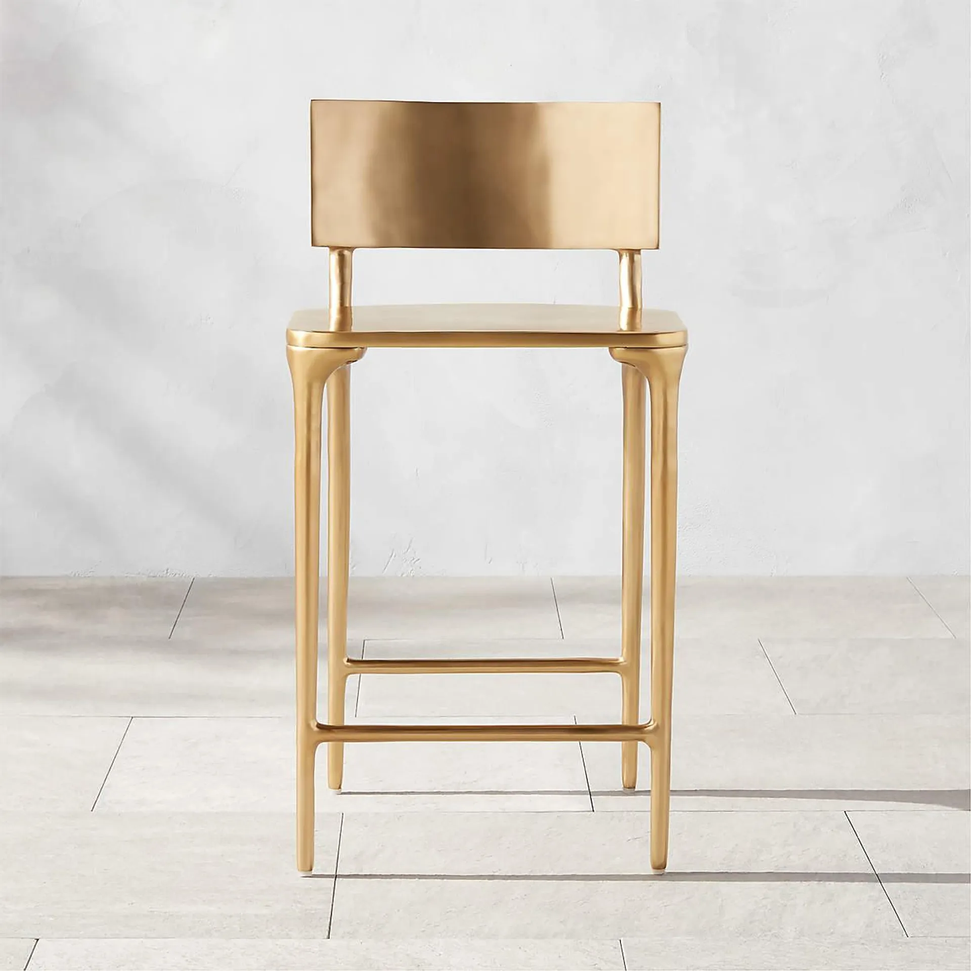 Oro Gold Metal Outdoor Counter Stool