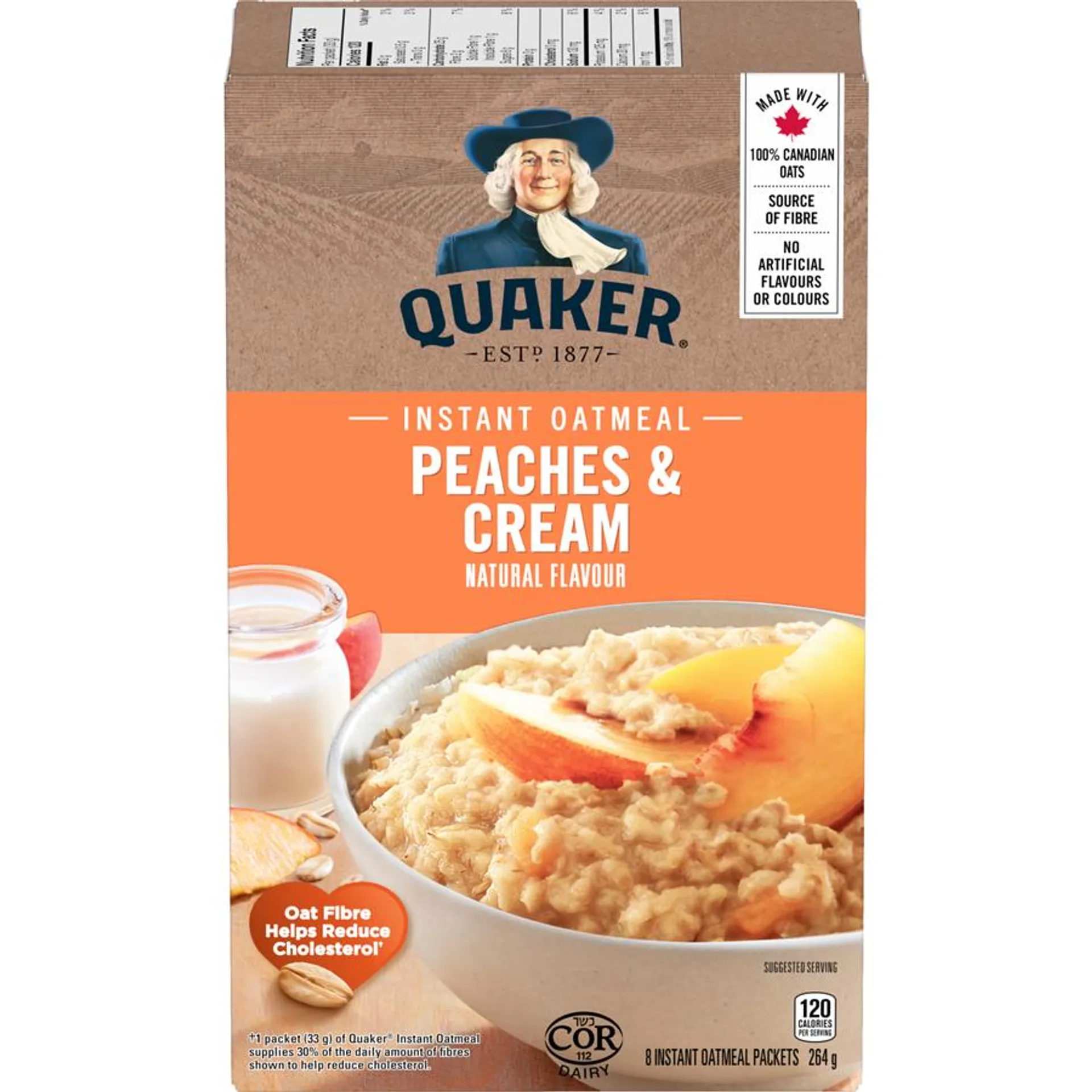 Peaches & Cream Flavour Instant Oatmeal