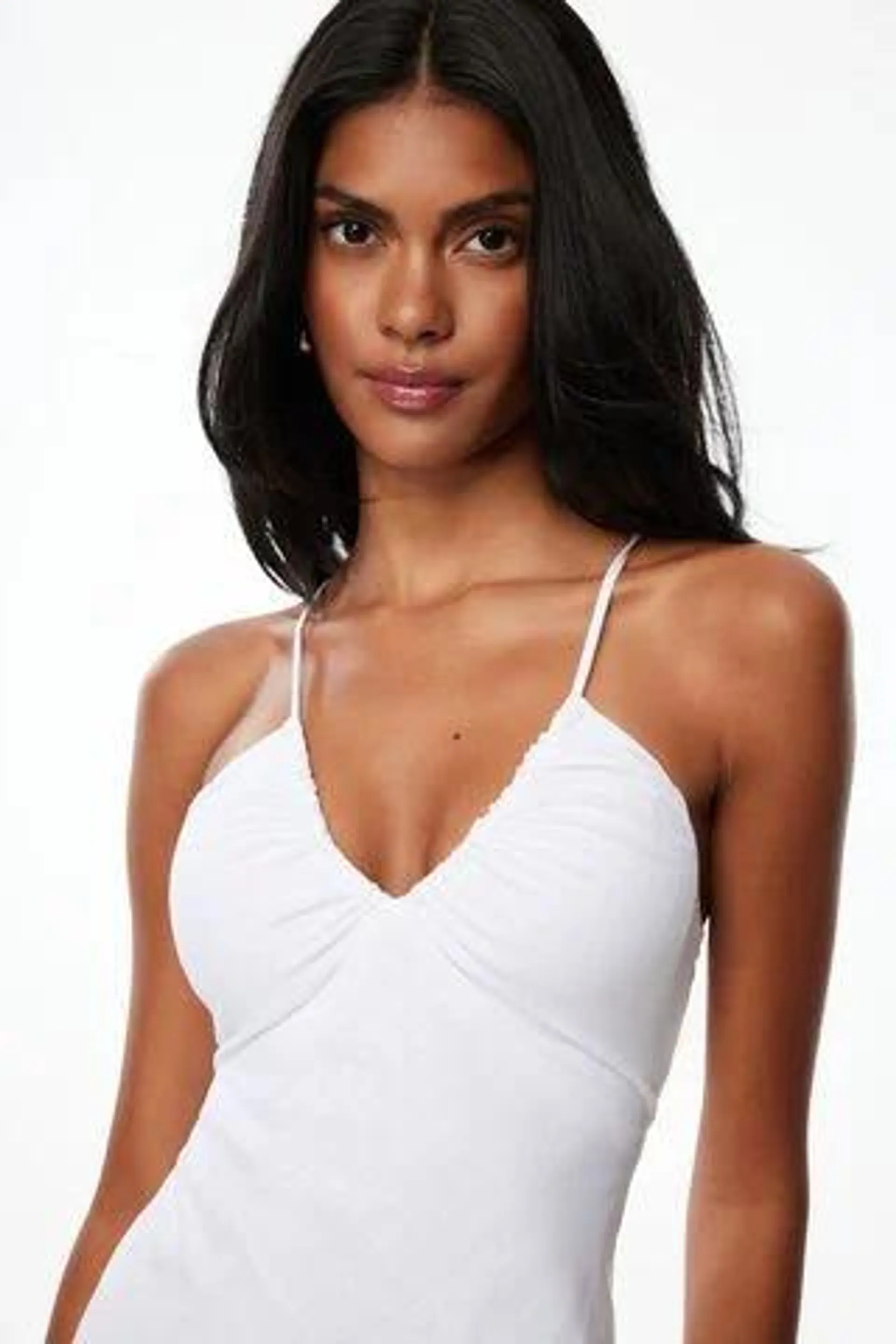 Open Back Linen Halter Dress