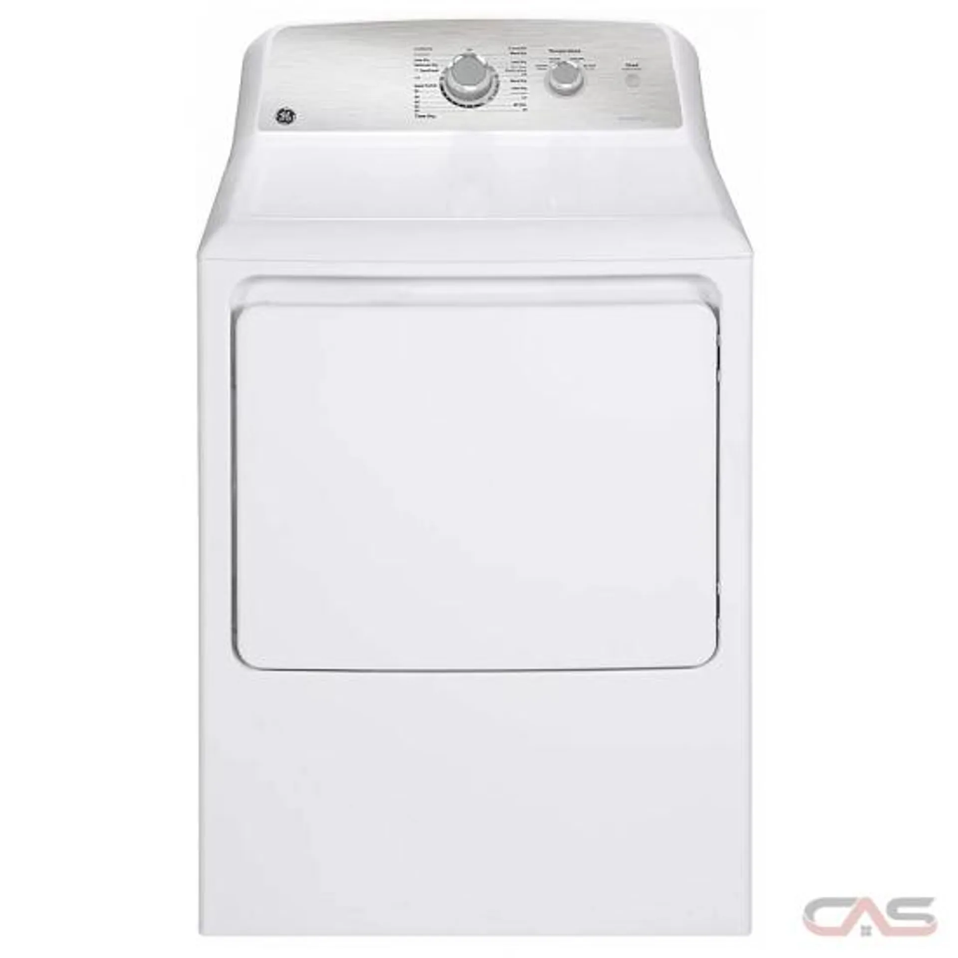 GE GTD40GBMRWS Dryer, 27 inch Width, Gas Dryer, 7.2 cu. ft. Capacity, 4 Temperature Settings, Steel Drum, White colour