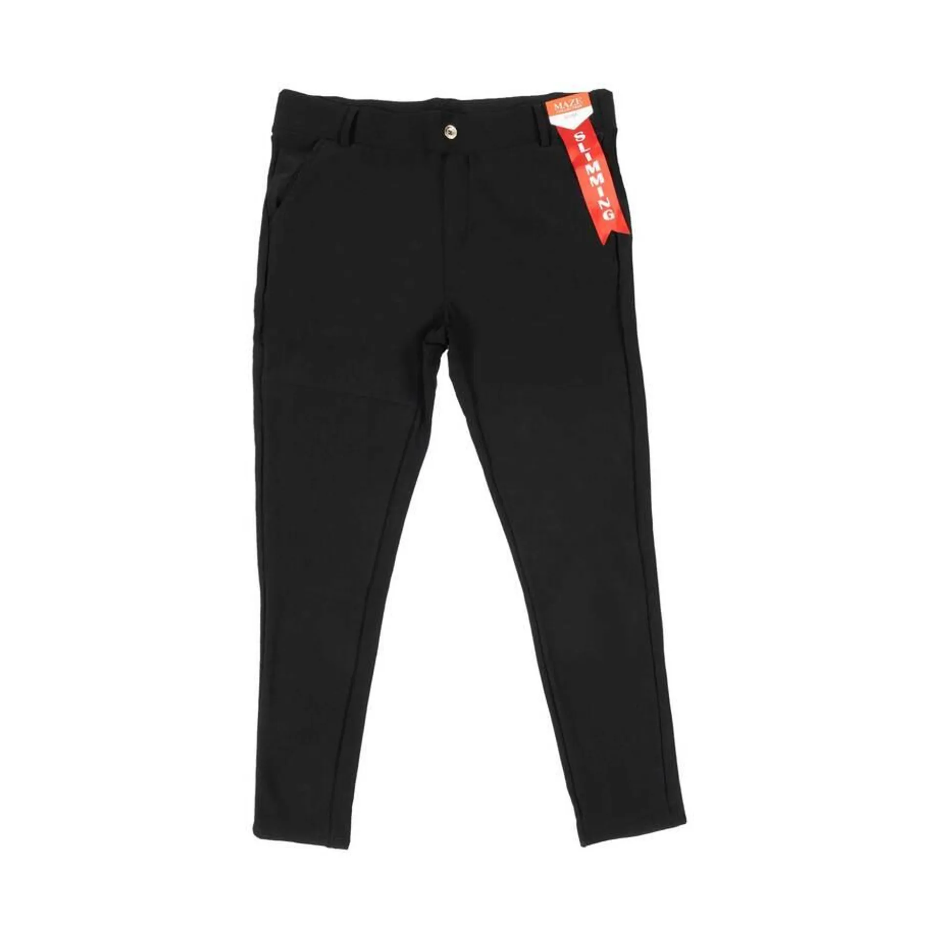 Pull-on scuba knit pants with front seam