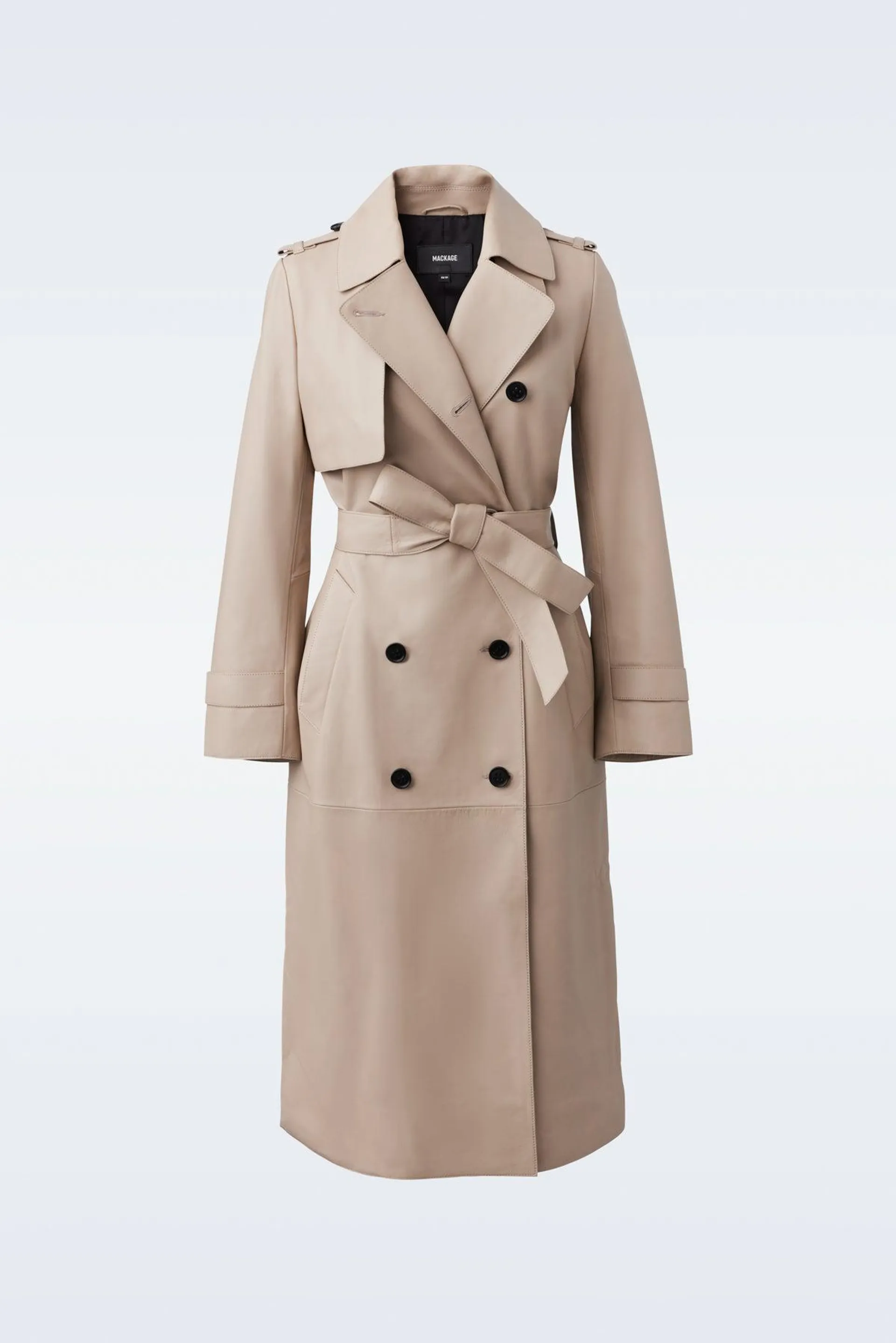 GAEL-V Maxi Leather Trench Coat