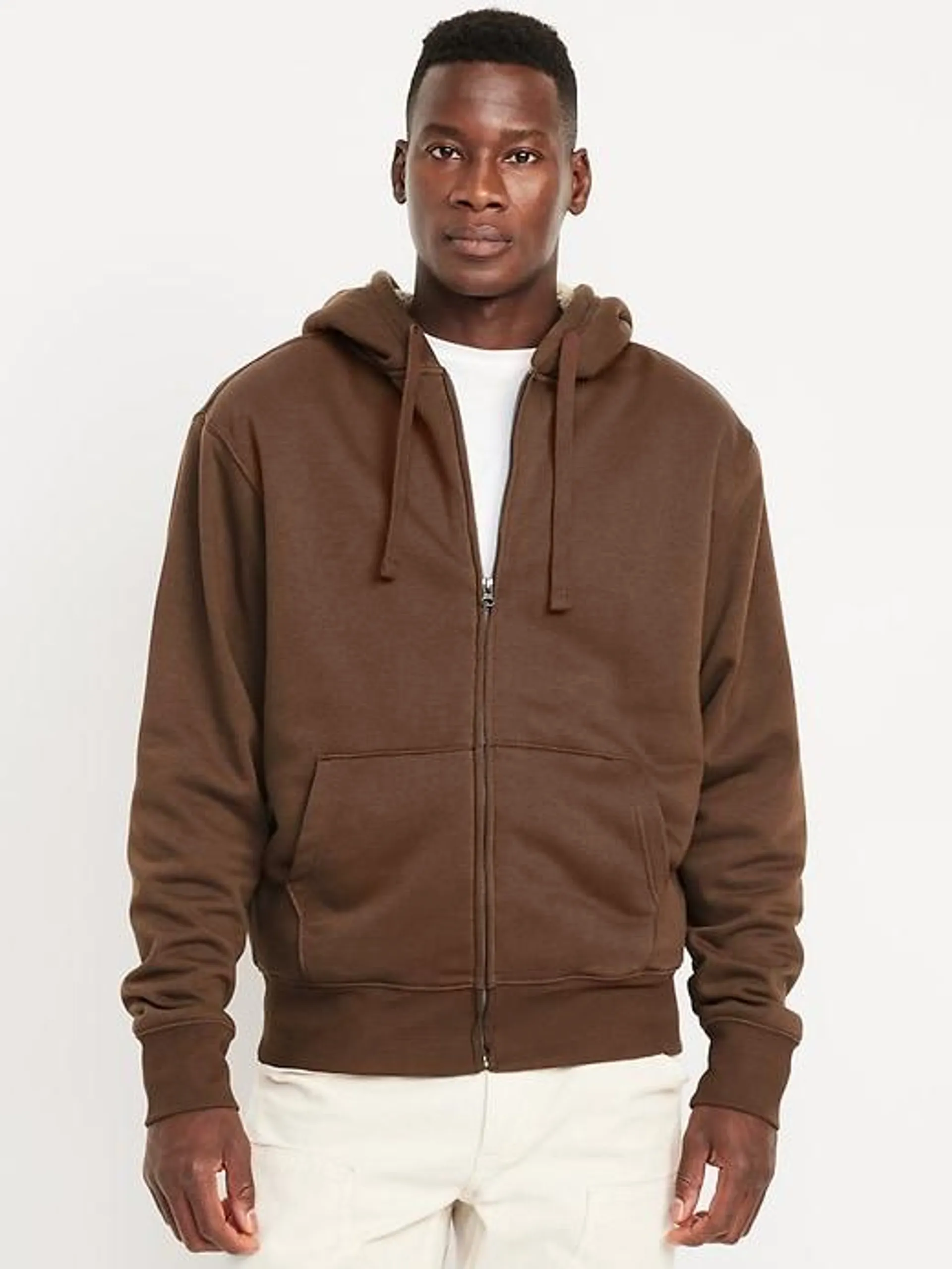 Sherpa-Lined Zip Hoodie