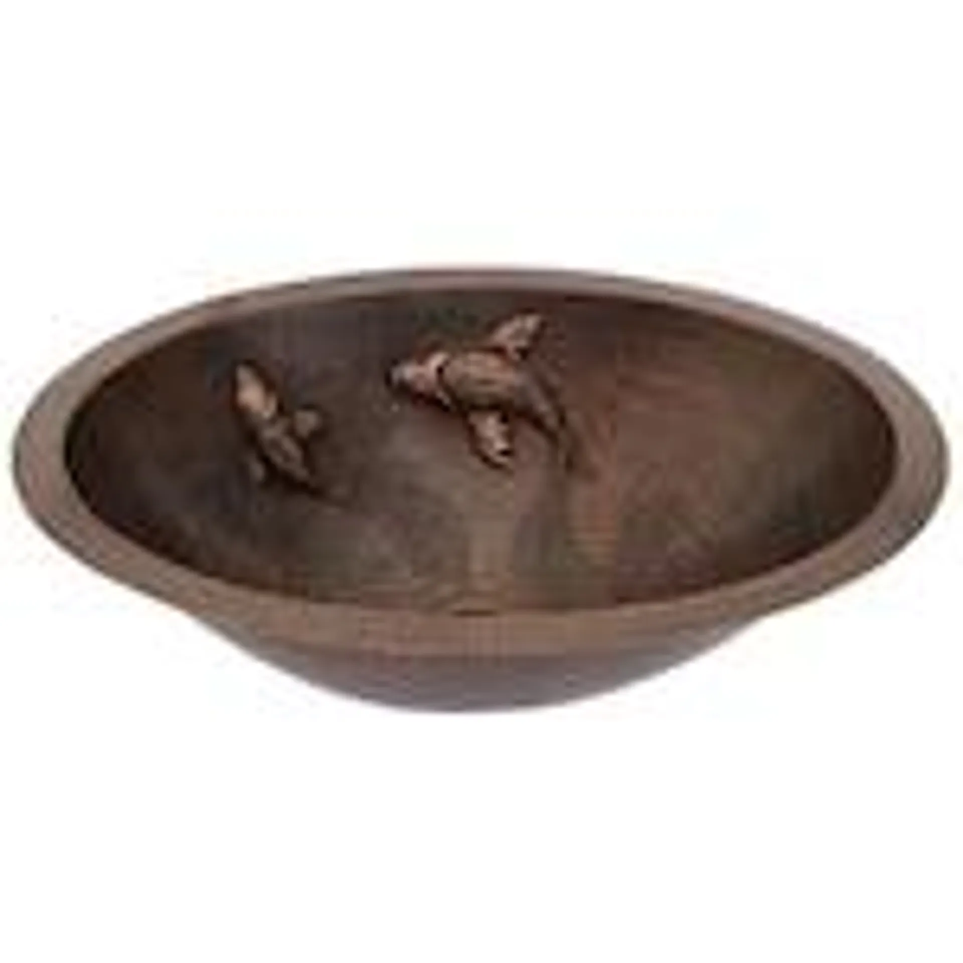 Dual Mount Oval Koi Fish Copper 19 inch 0-Hole Bathroom Sink in Oil Rubbed Bronze