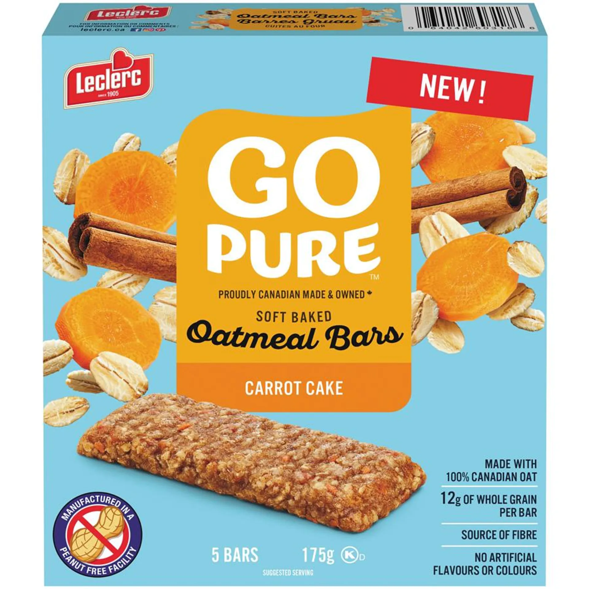 Go Pure Soft Baked Oatmeal Bars, Carrot Cake 5 Bars