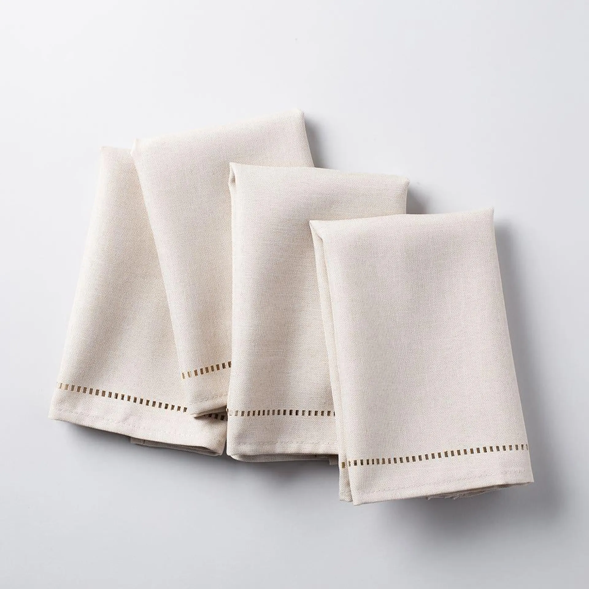 Harman Hemstitch Polyester Napkin - Set of 4 (Linen)