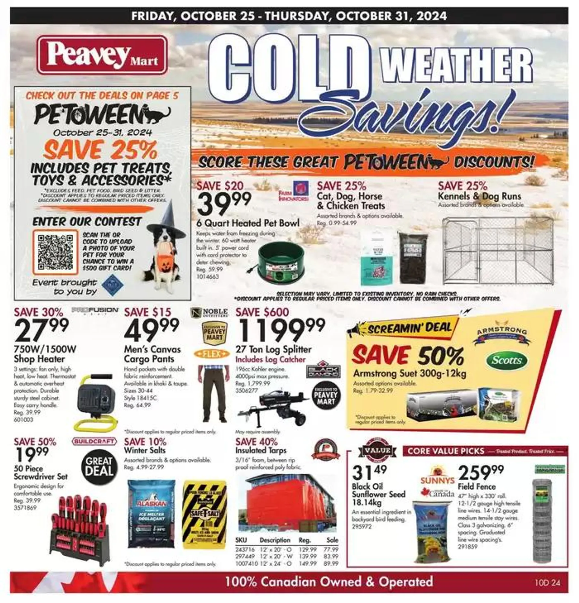 Cold Weather Savings from October 25 to October 31 2024 - flyer page 1