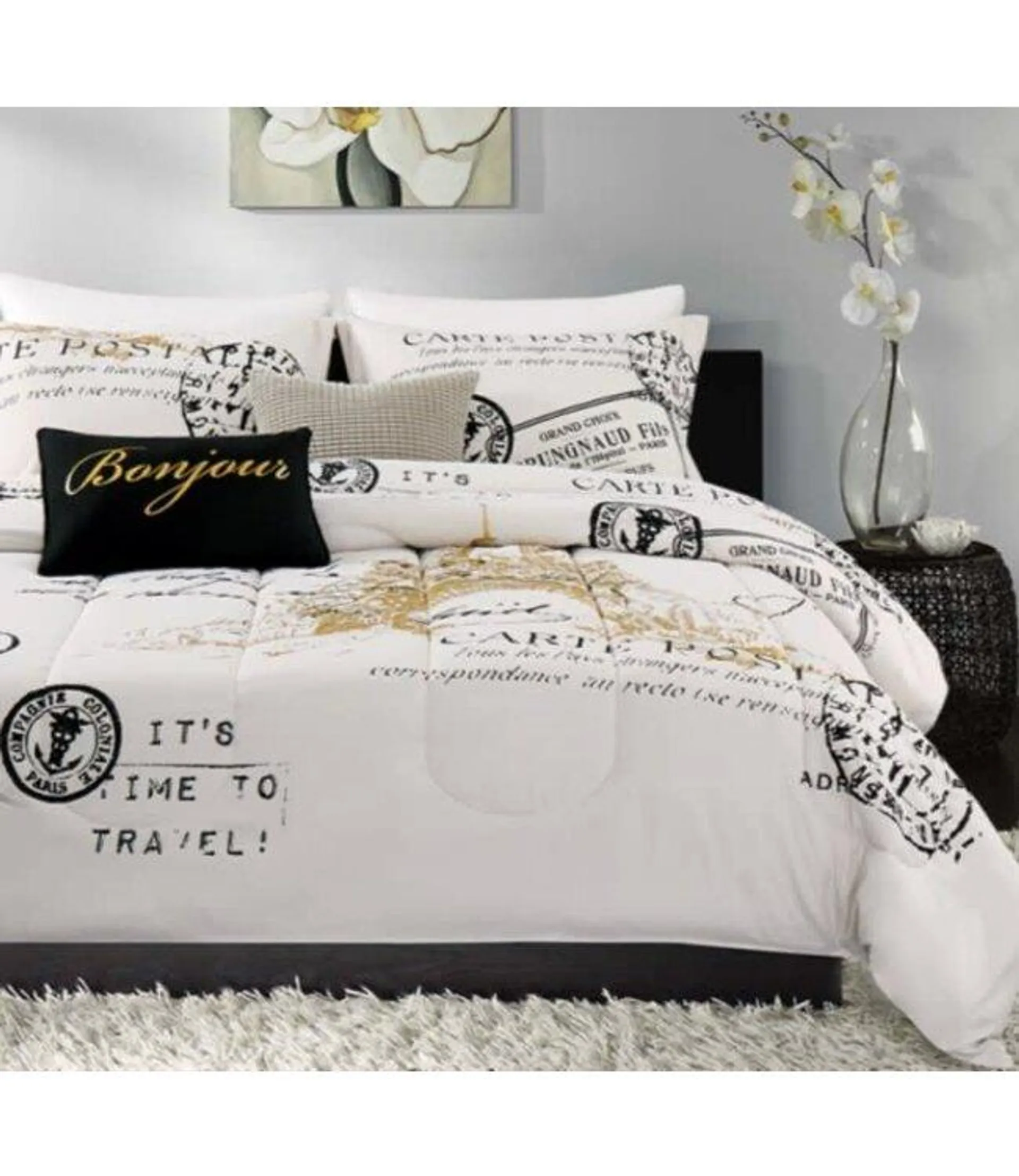 PARIS GLAMOUR 4PC COMFORTER SET (MP2) QUEEN