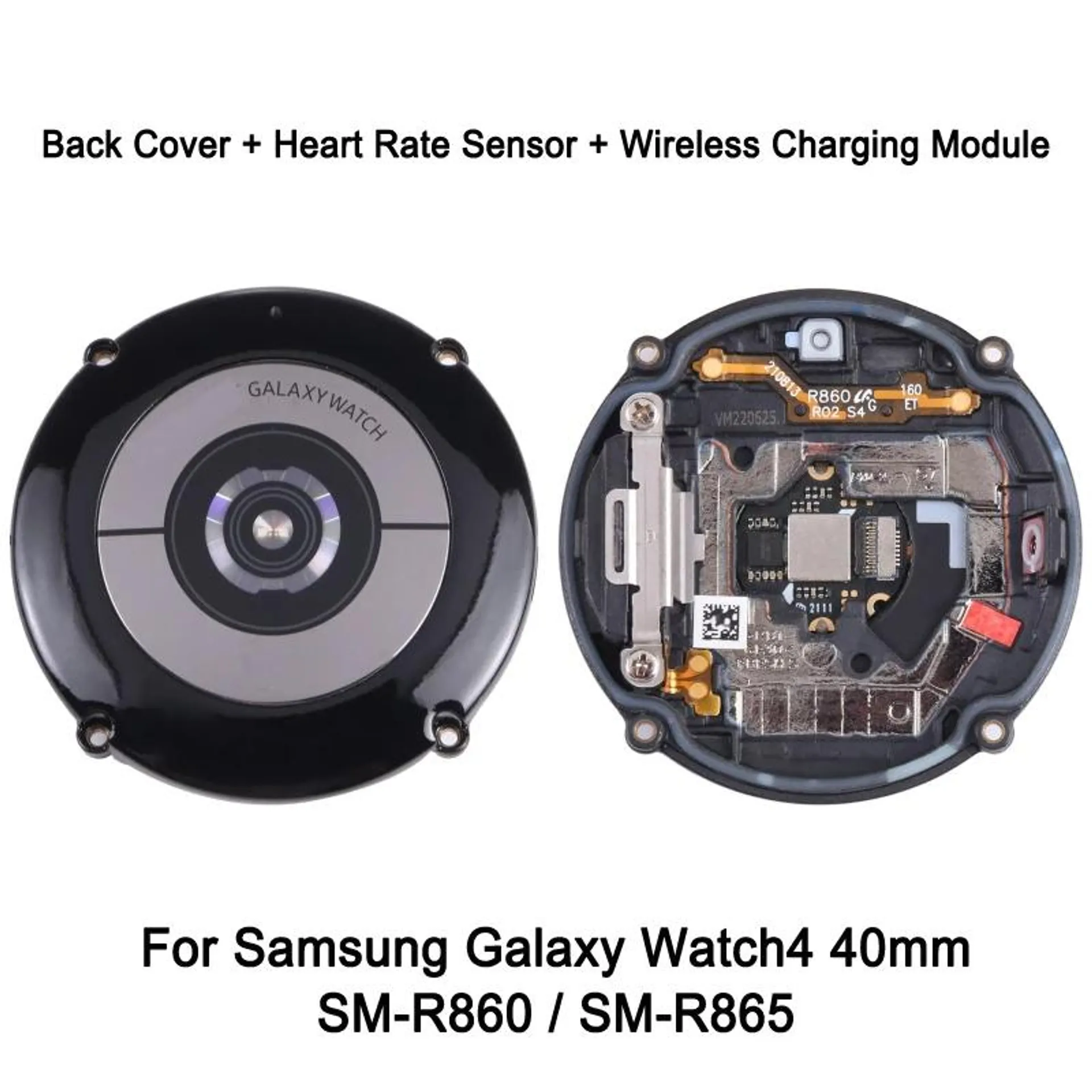 Back Cover For Samsung Galaxy Watch4 40mm SM-R860 SM-R865 Watch Heart Rate Sensor + Wireless Charging Module Replacement Part