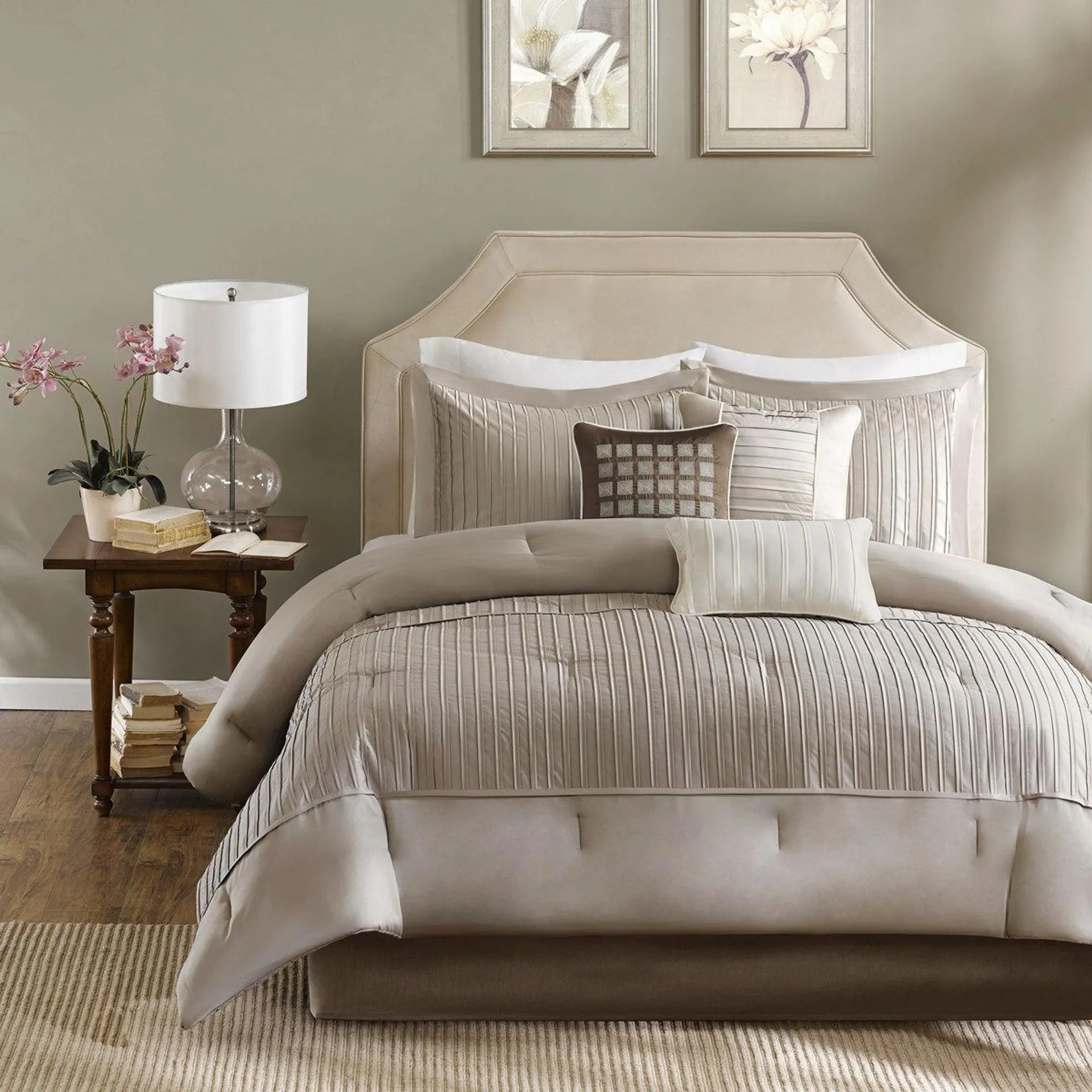 Trinity 7 Piece Polyester Charmeuse Comforter Set