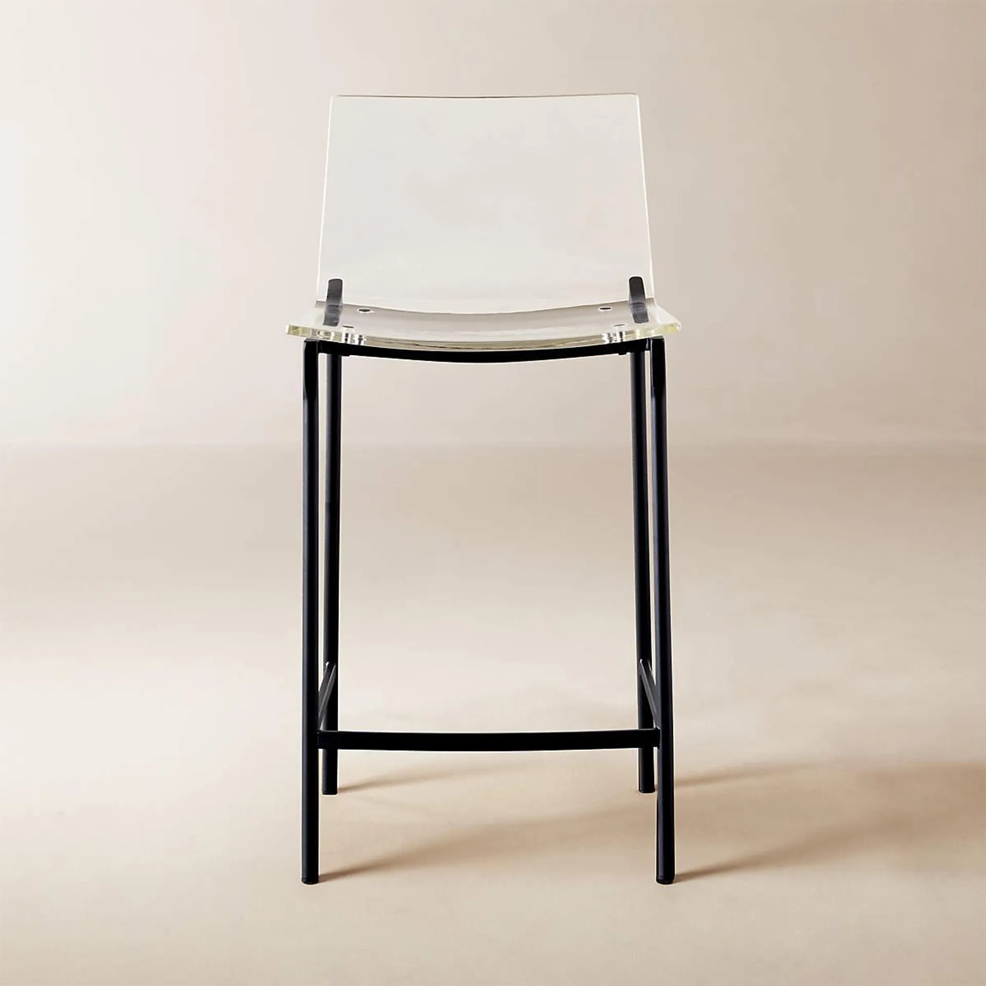 Chiaro Clear Acrylic Counter Stool with Black Legs