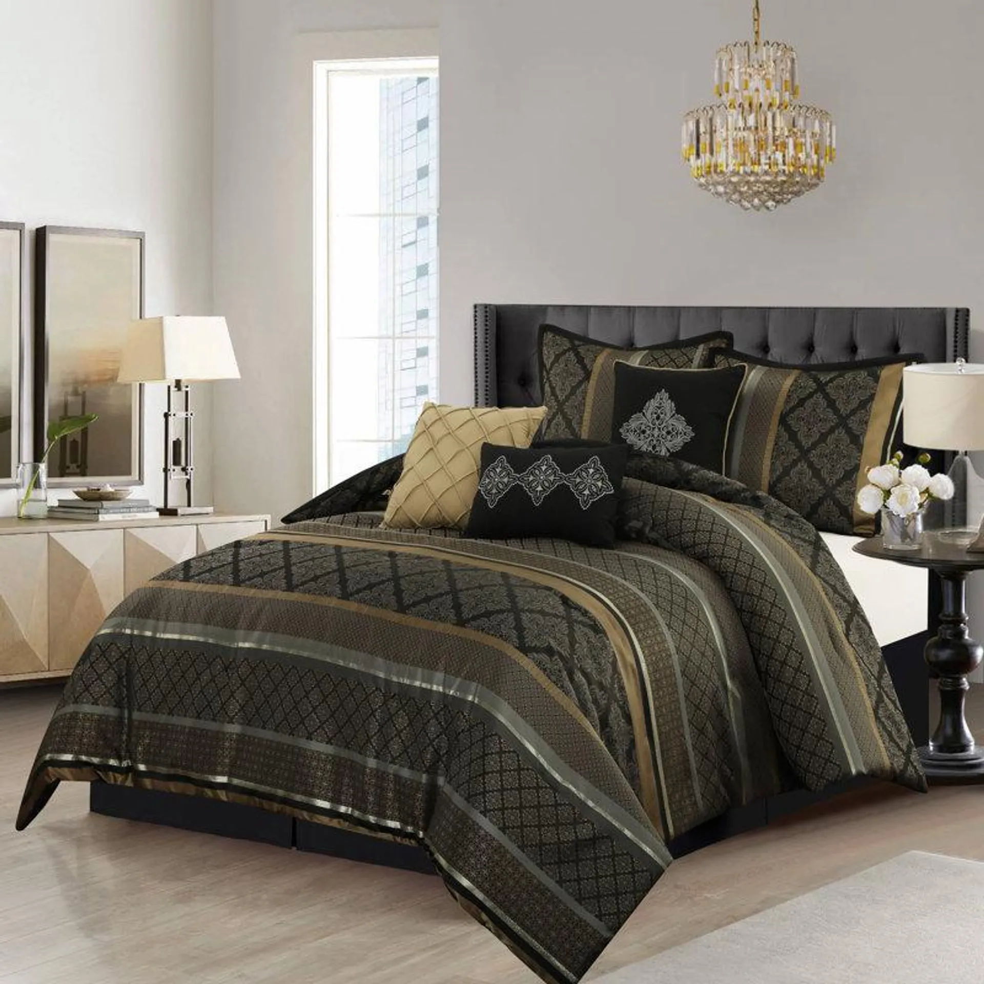 Tefia Karr Microfiber 7 Piece Comforter Set