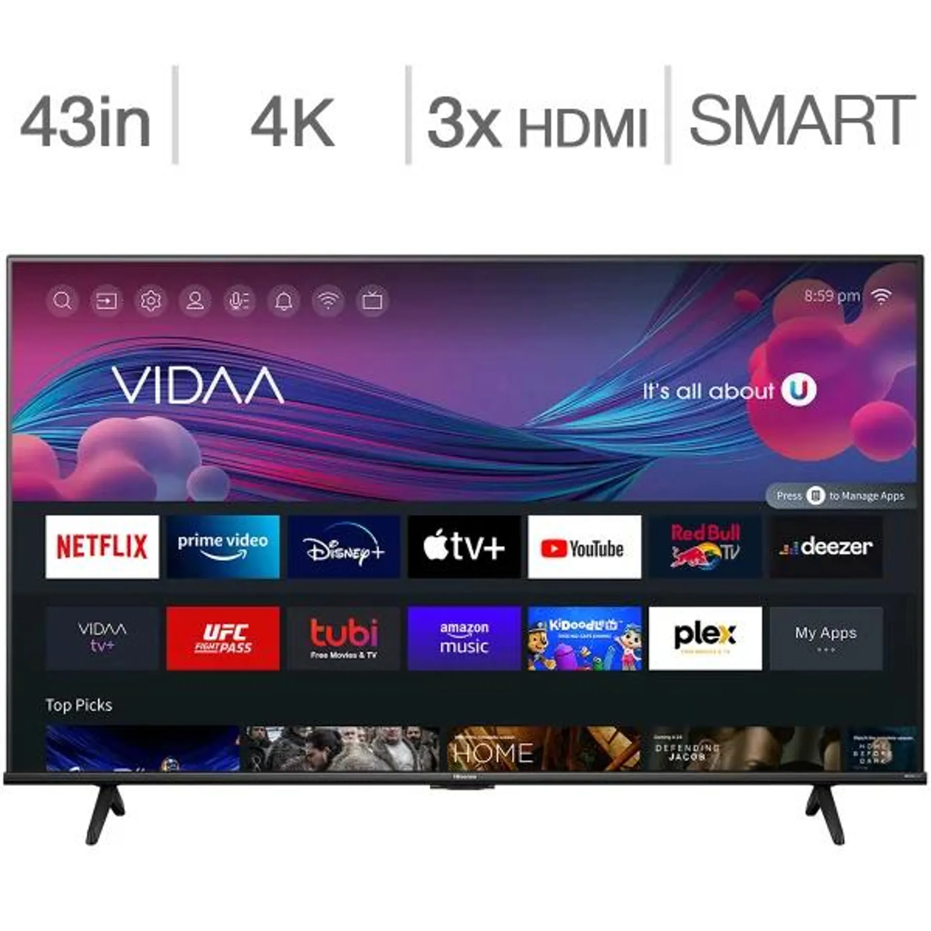 Hisense 43" Class - A6KV Series - 4K UHD LED TV