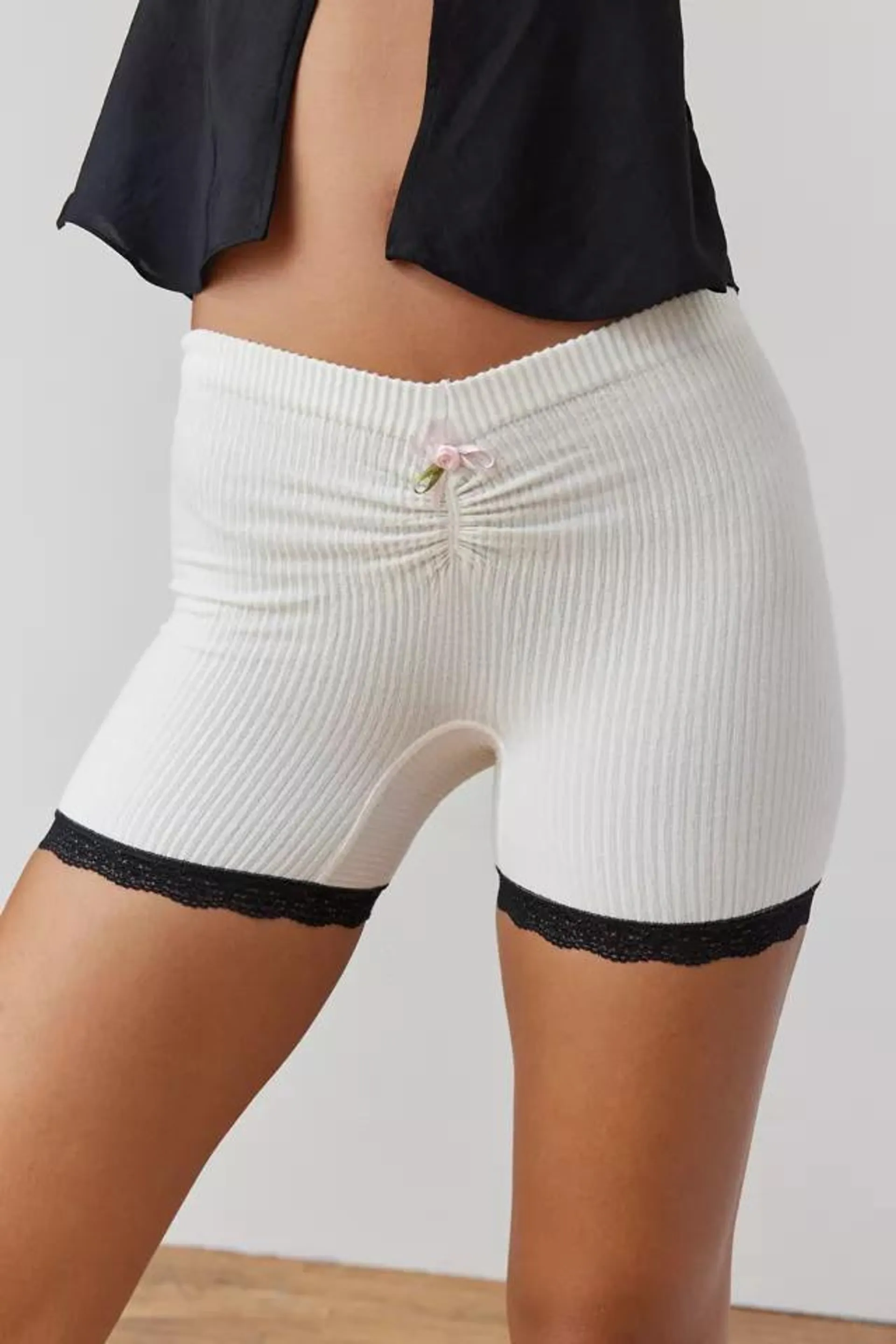 Out From Under Seamless Lace Trim Bike Short