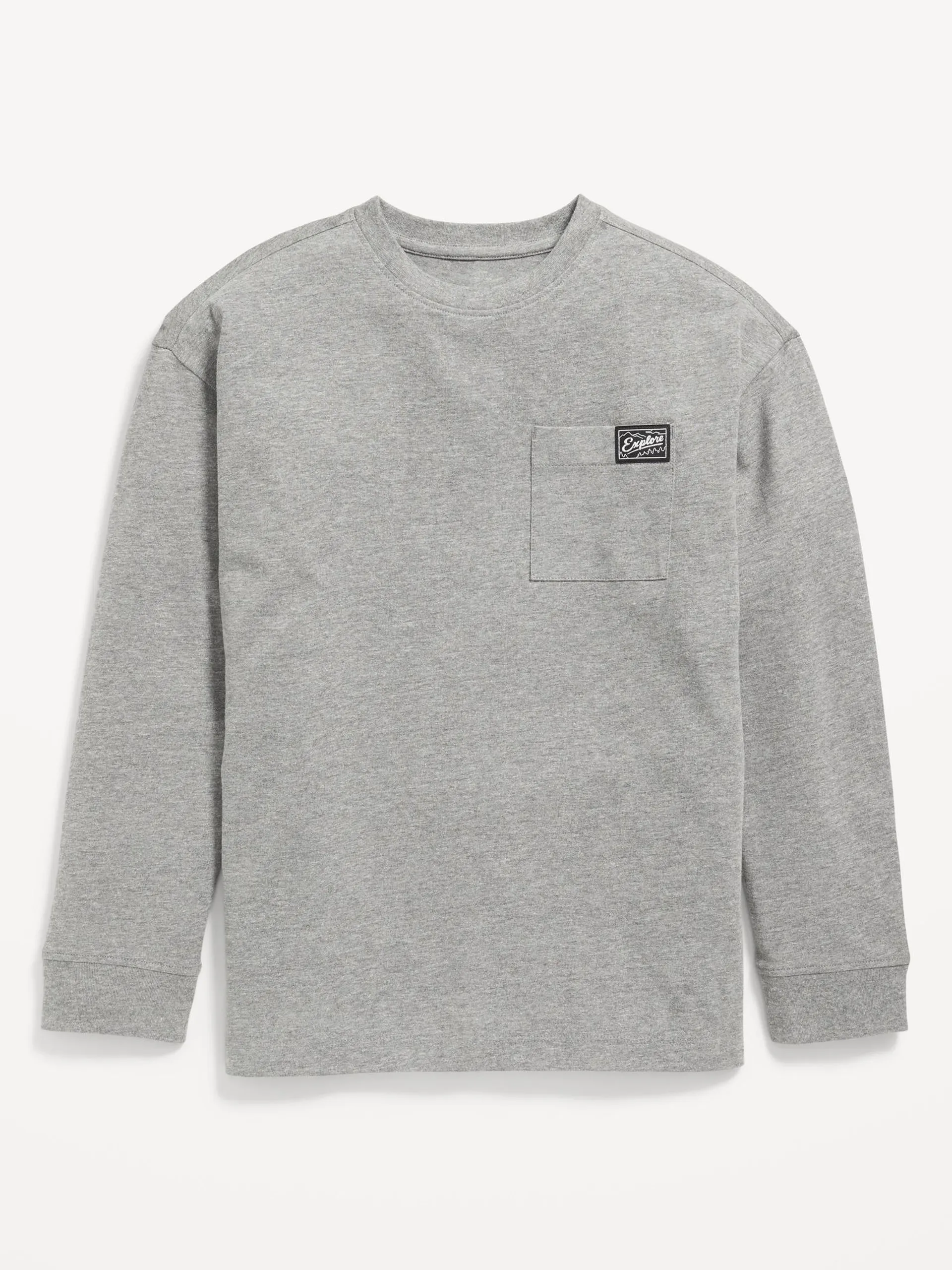 Long-Sleeve Oversized Pocket T-Shirt for Boys