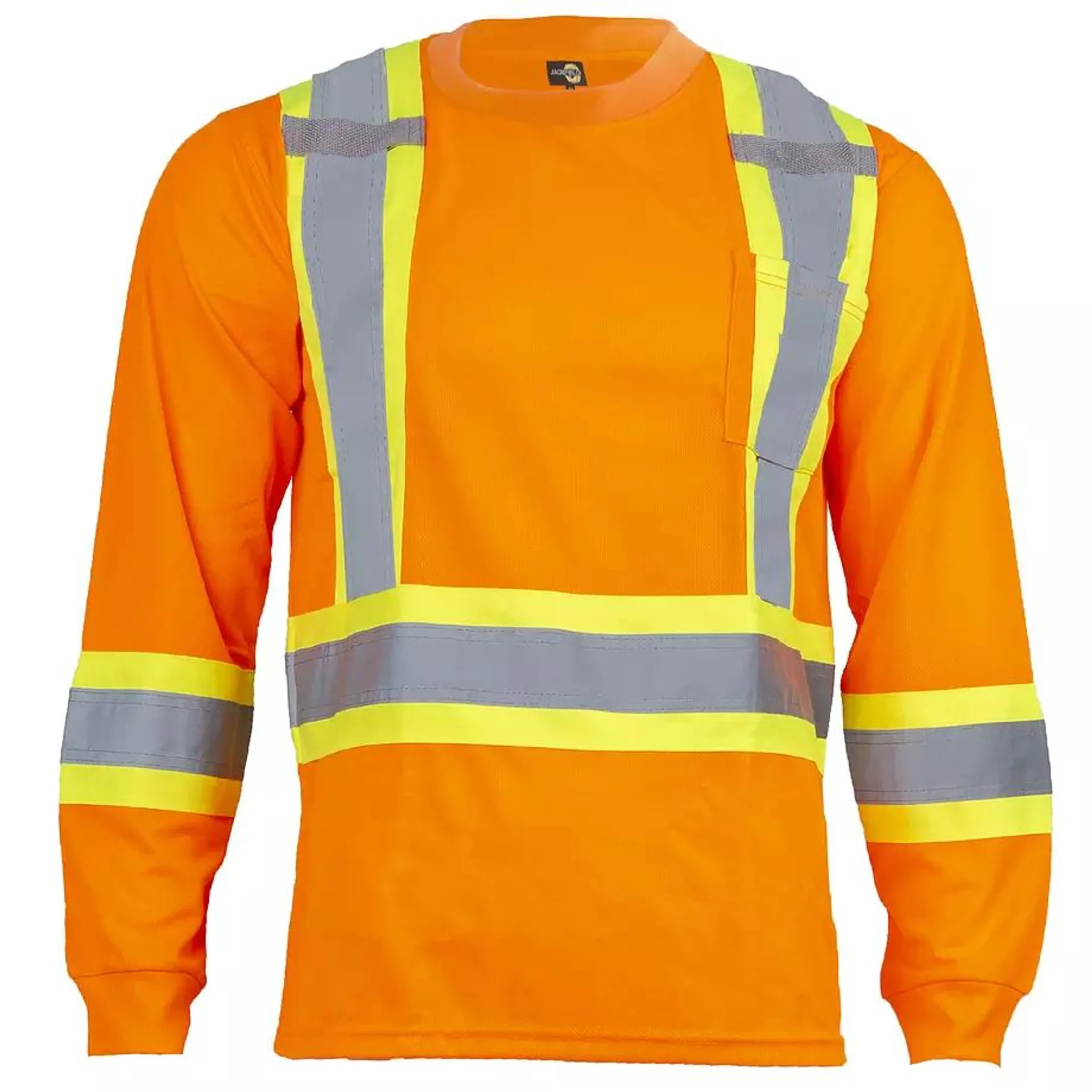 High visibility long sleeve t-shirt, orange, medium (M)