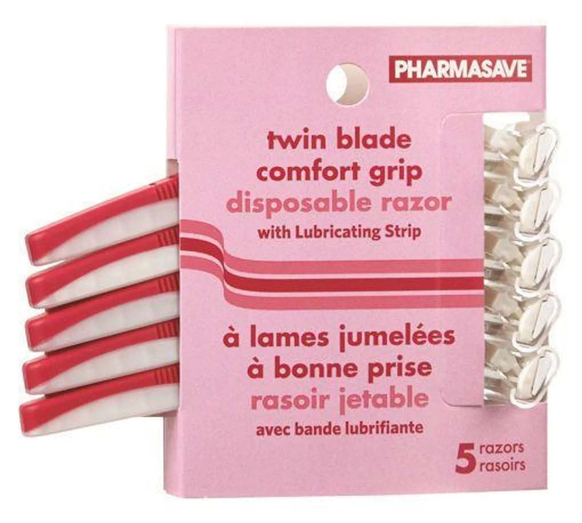 PHARMASAVE COMFORT GRIP RAZOR - DISPOSABLE - TWIN BLADE - WOMEN 5S