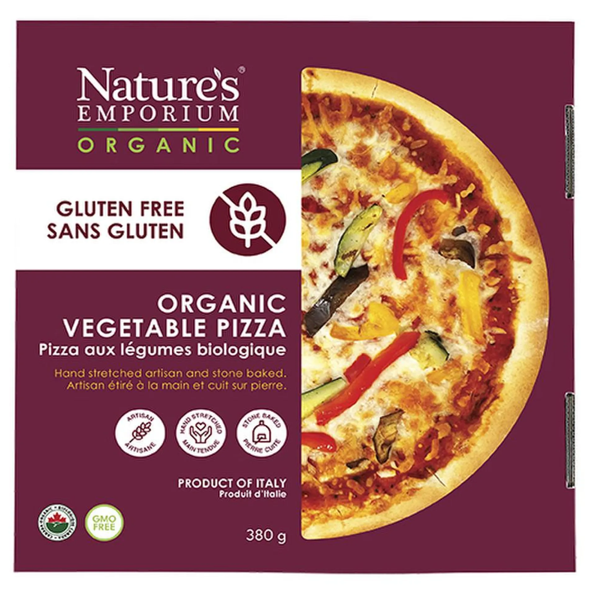 Natures Emporium Organic Gluten Free Artisan Vegetable Pizza 380