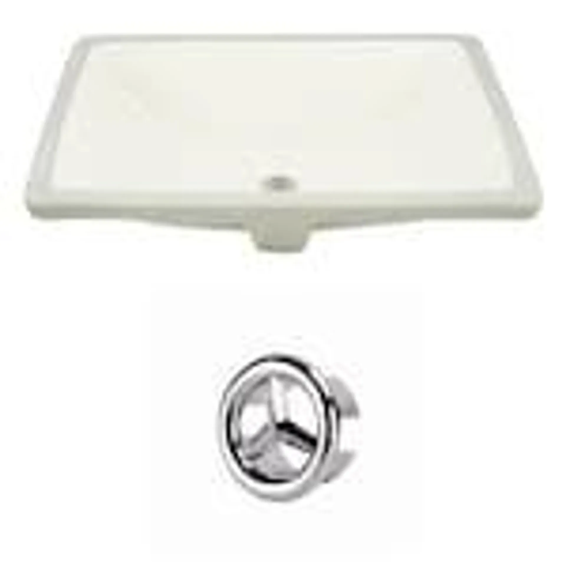 18.25- inch W CUPC Rectangle Undermount Sink Set In Biscuit - Chrome Hardware