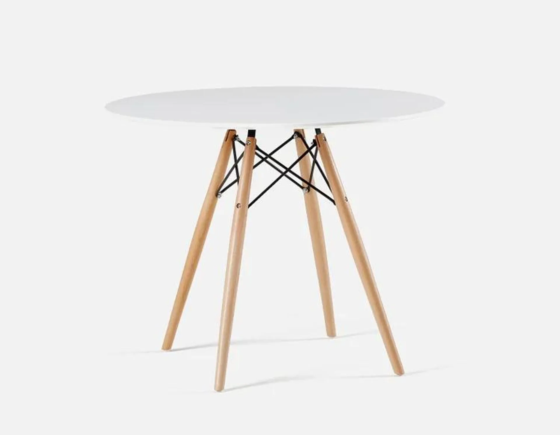 EIFFEL round lacquered dining table with solid beech wood legs 90 cm