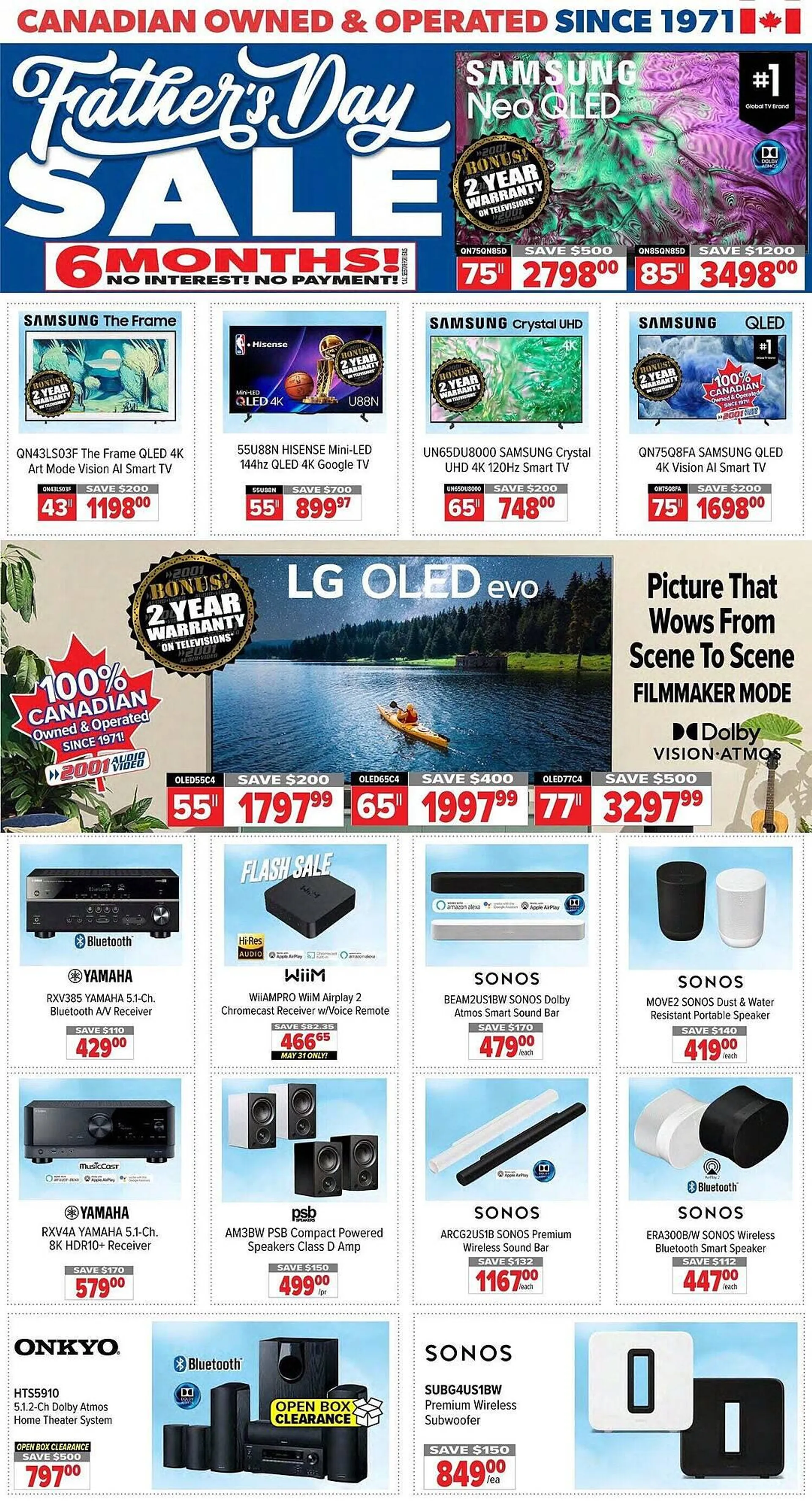2001 Audio Video flyer from May 30 to June 6 2025 - flyer page 1