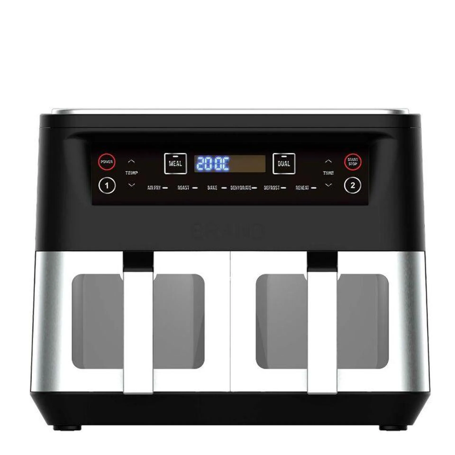 Kitchen Couture Dual View Stainless Steel Air Fryer Silver 10 L