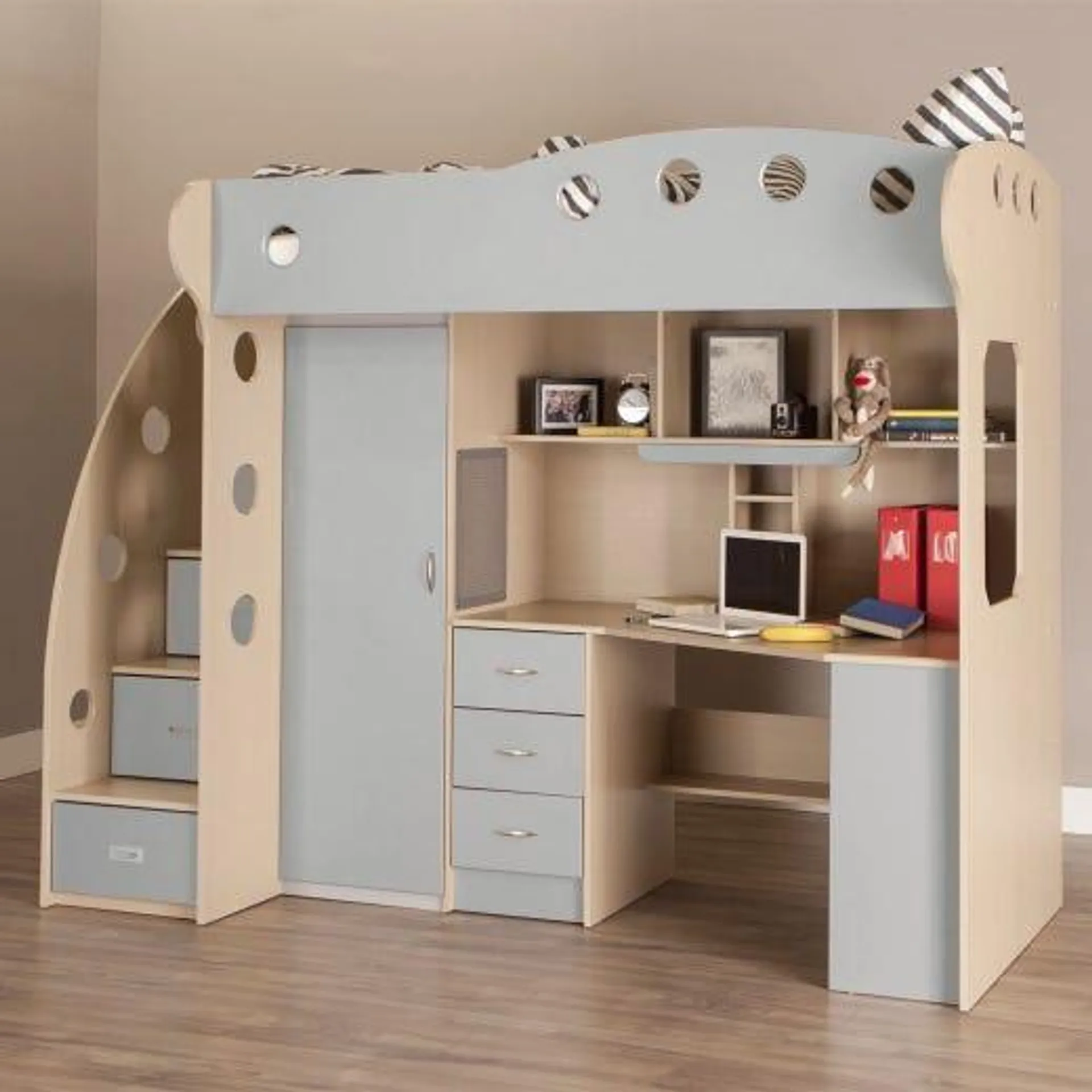 Loft Bed With Desk And Storage (Twin)