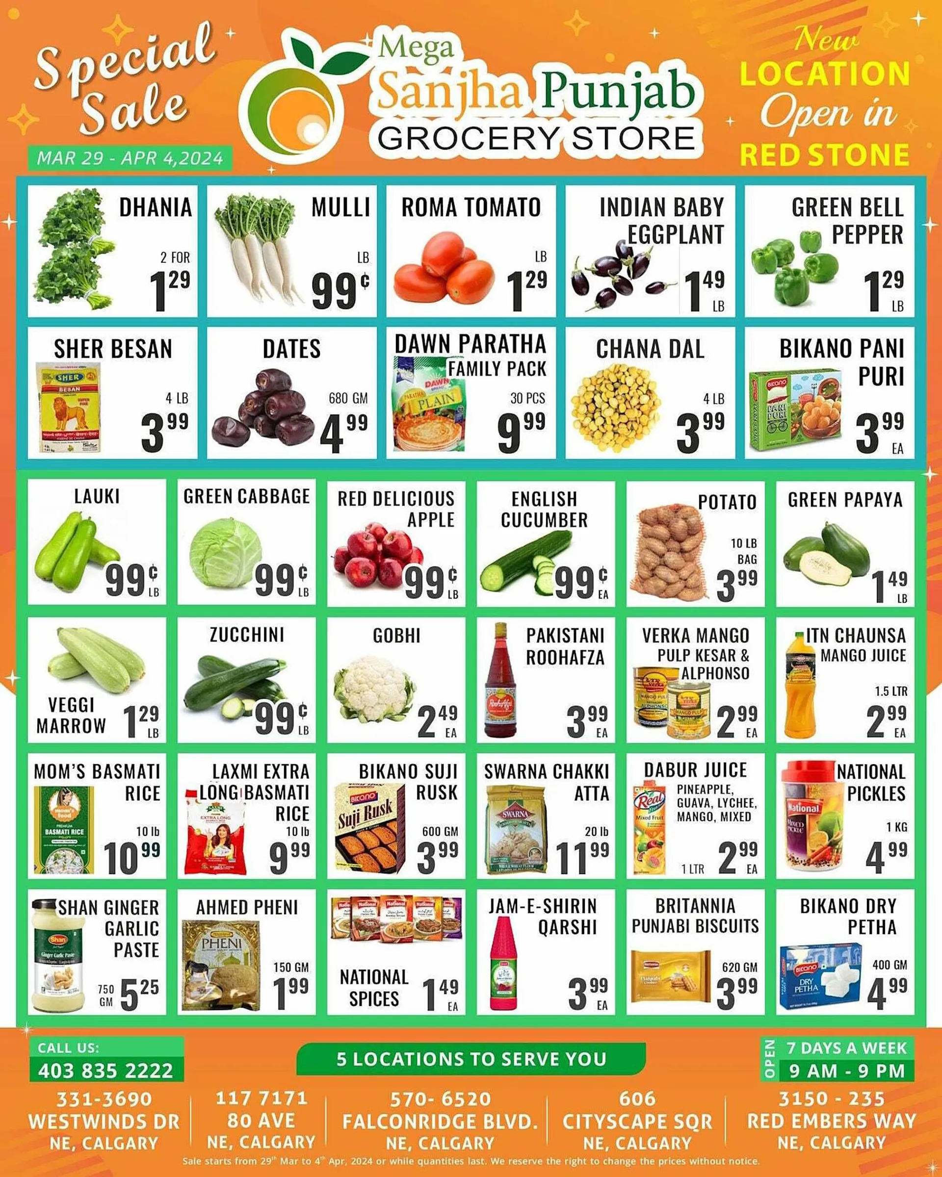 Mega Sanjha Punjab Grocery Store flyer from March 29 to April 5 2024 - flyer page 