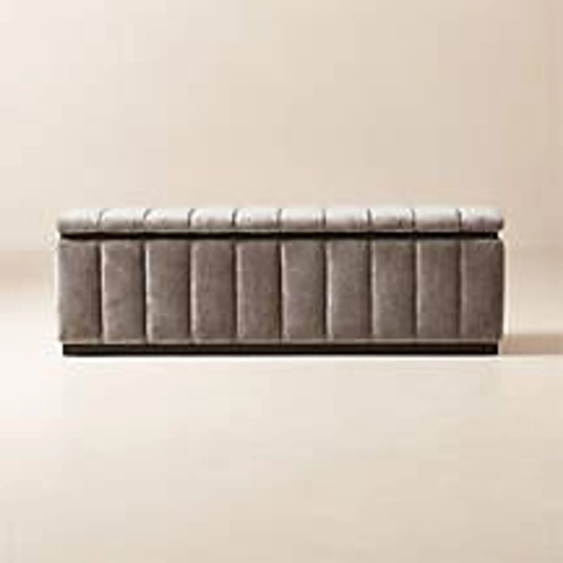 Forte 59" Grey Velvet Storage Bench