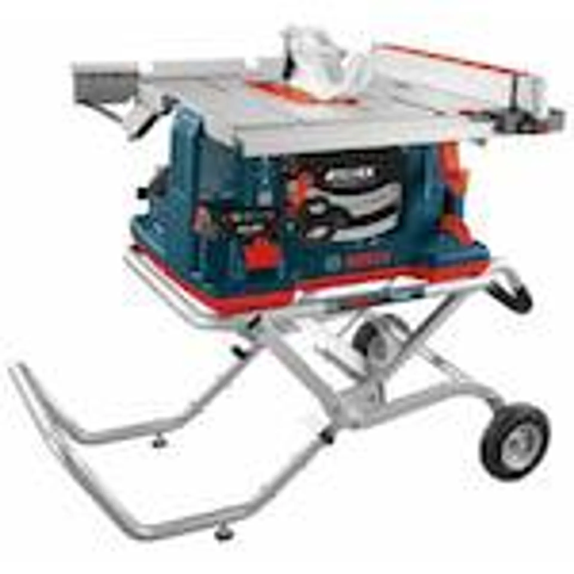 110-120V 10-inch Jobsite Table Saw Stand with Gravity Rise Wheels and Blade Guard System