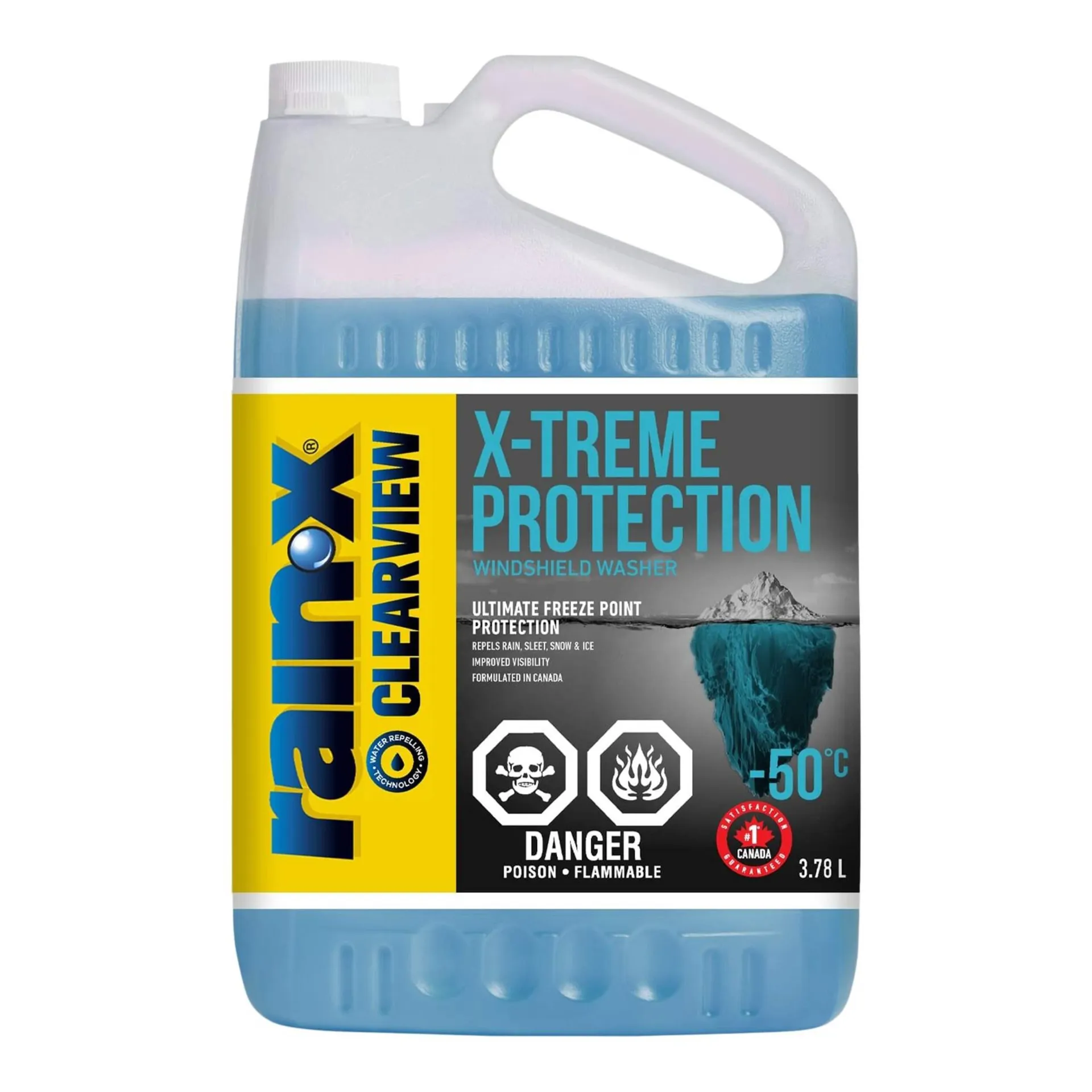 Rain-X ClearView - X-Treme Protection Windshield Washer Fluid, -50°C, 3.78-L