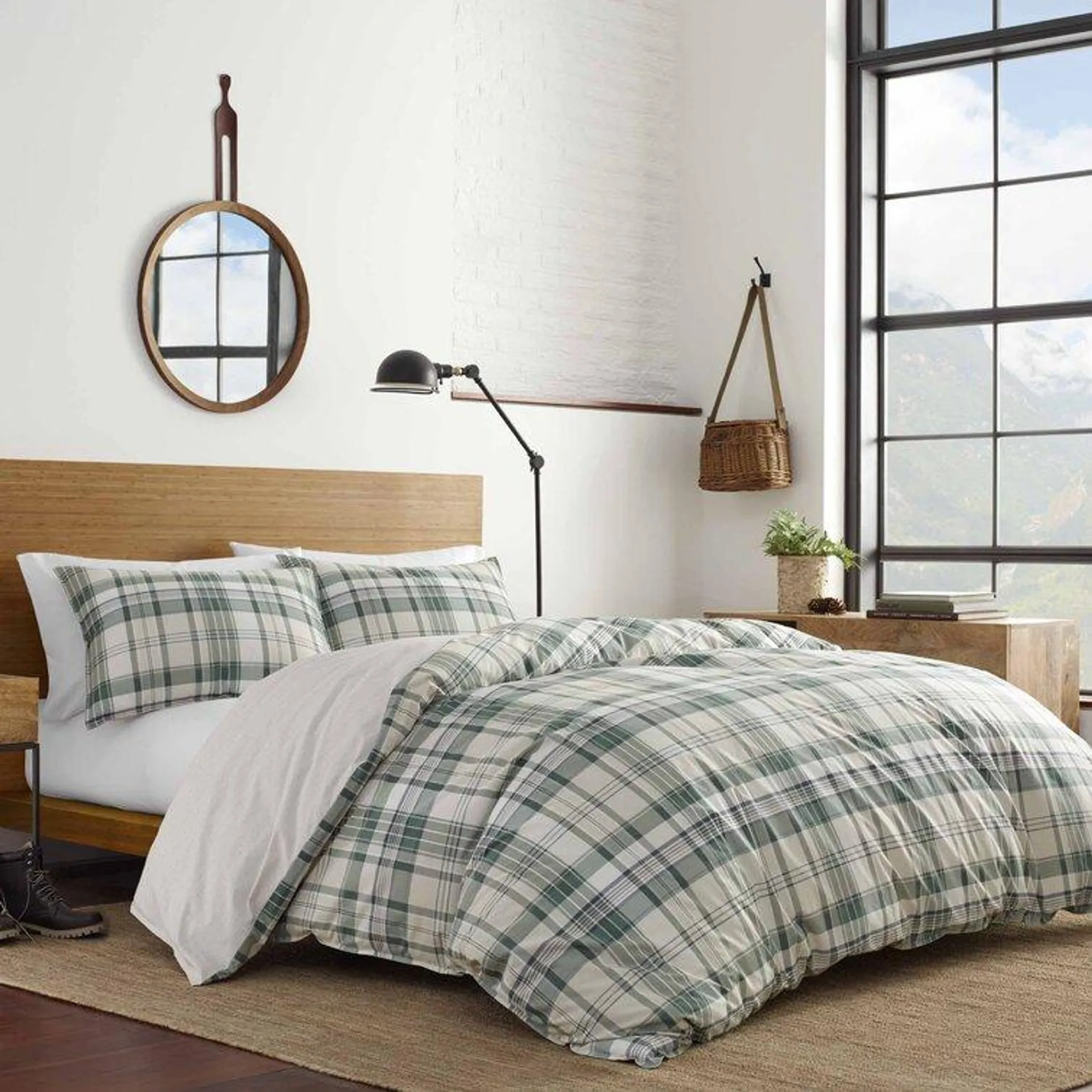 Eddie Bauer Timbers Green Cotton Reversible Bedding Set