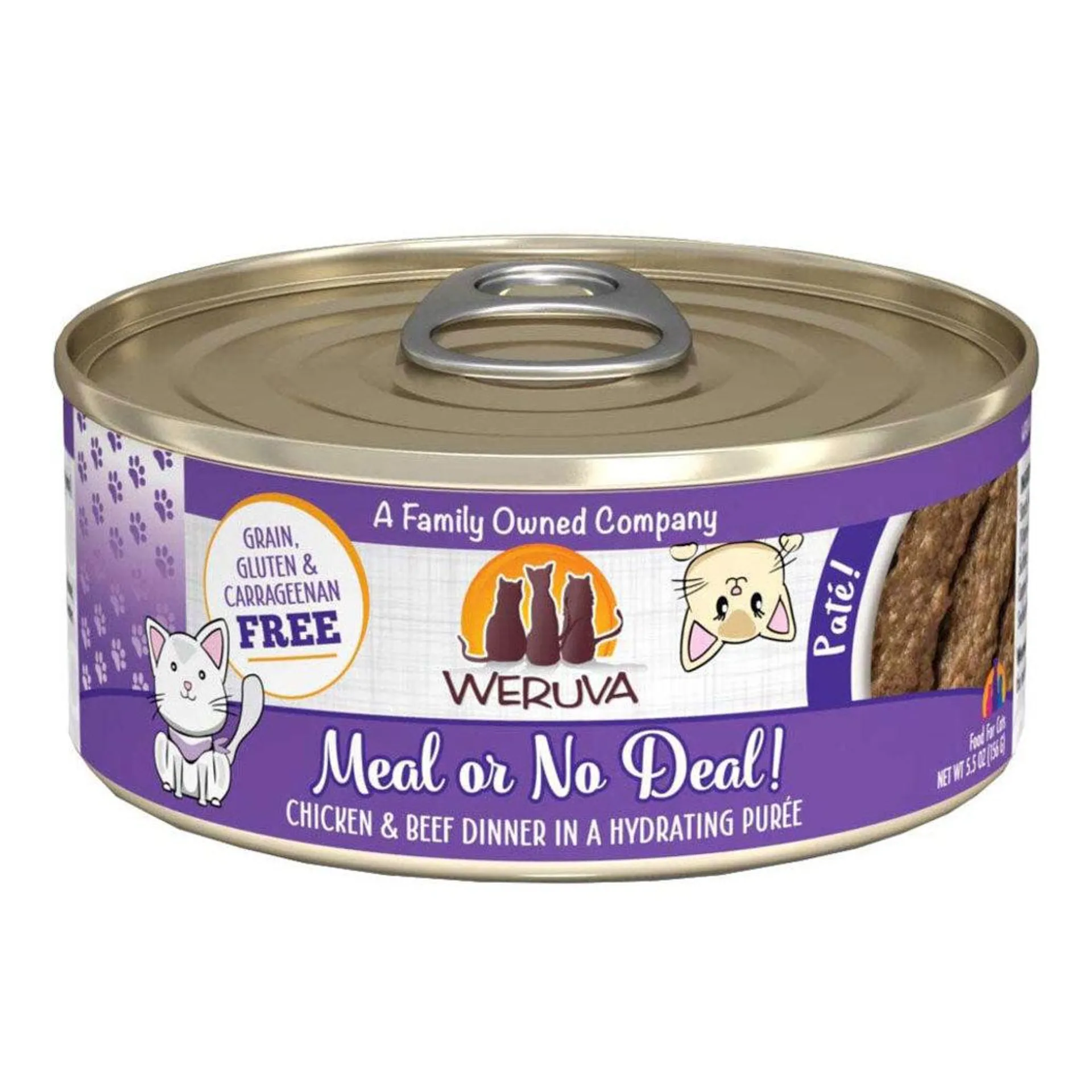 Weruva, Can Feline - Meal or No Deal - Chicken & Beef - 156 g - Pate - Wet Cat Food