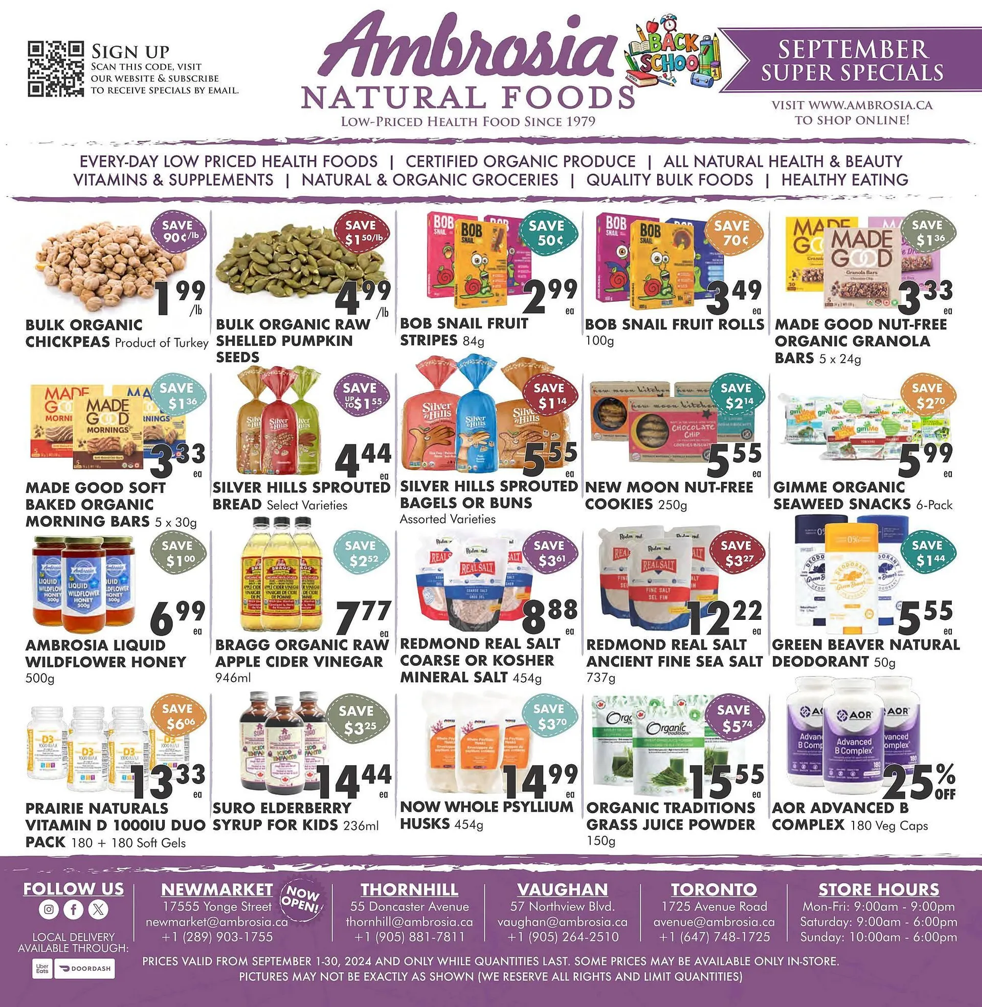 Ambrosia Natural Foods flyer - 1