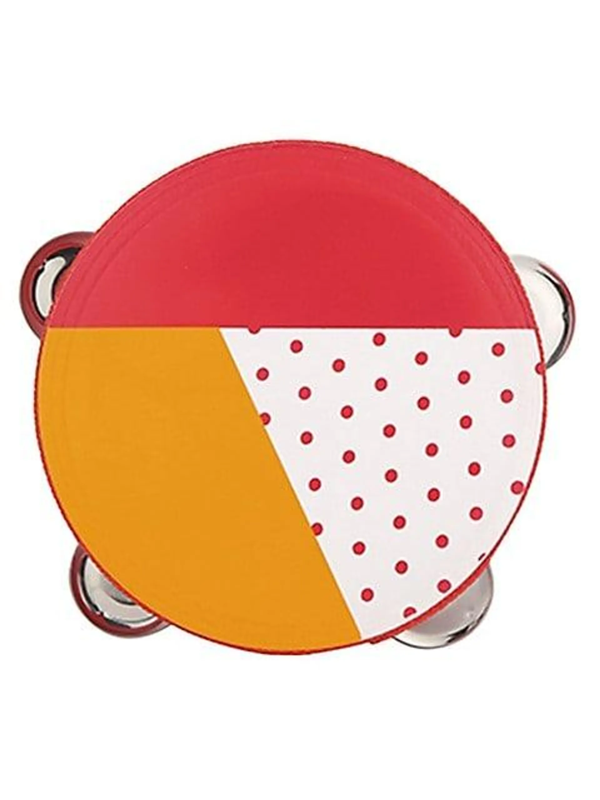 Wooden Tambourine Toy - Red